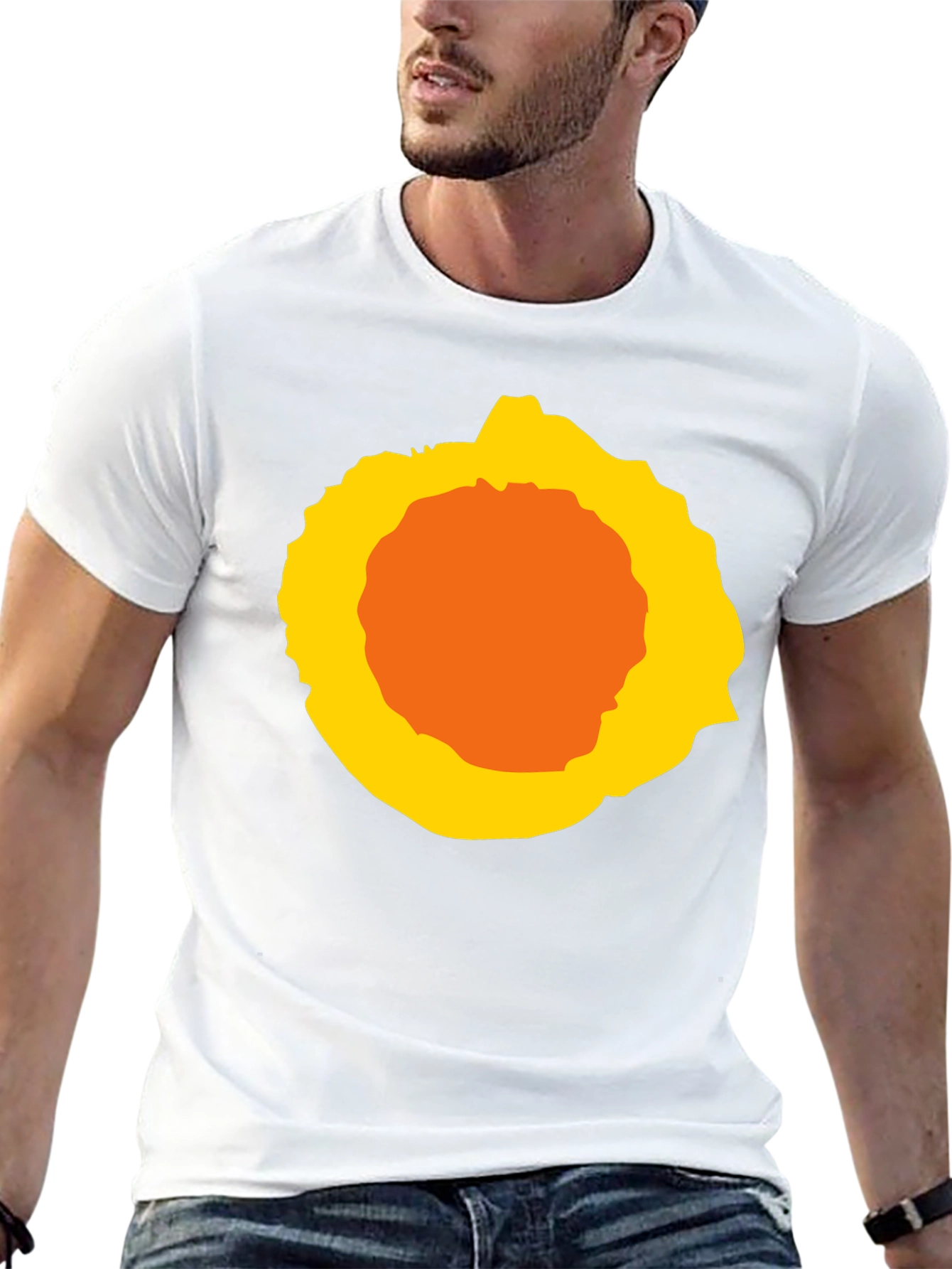 Abstract Sunburst Graphic Black T-Shirt