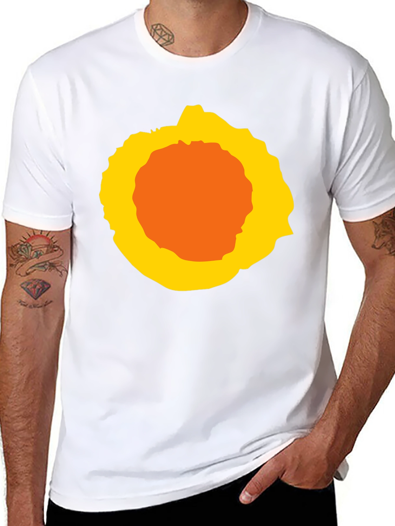 Abstract Sunburst Graphic Black T-Shirt