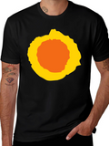 Abstract Sunburst Graphic Black T-Shirt