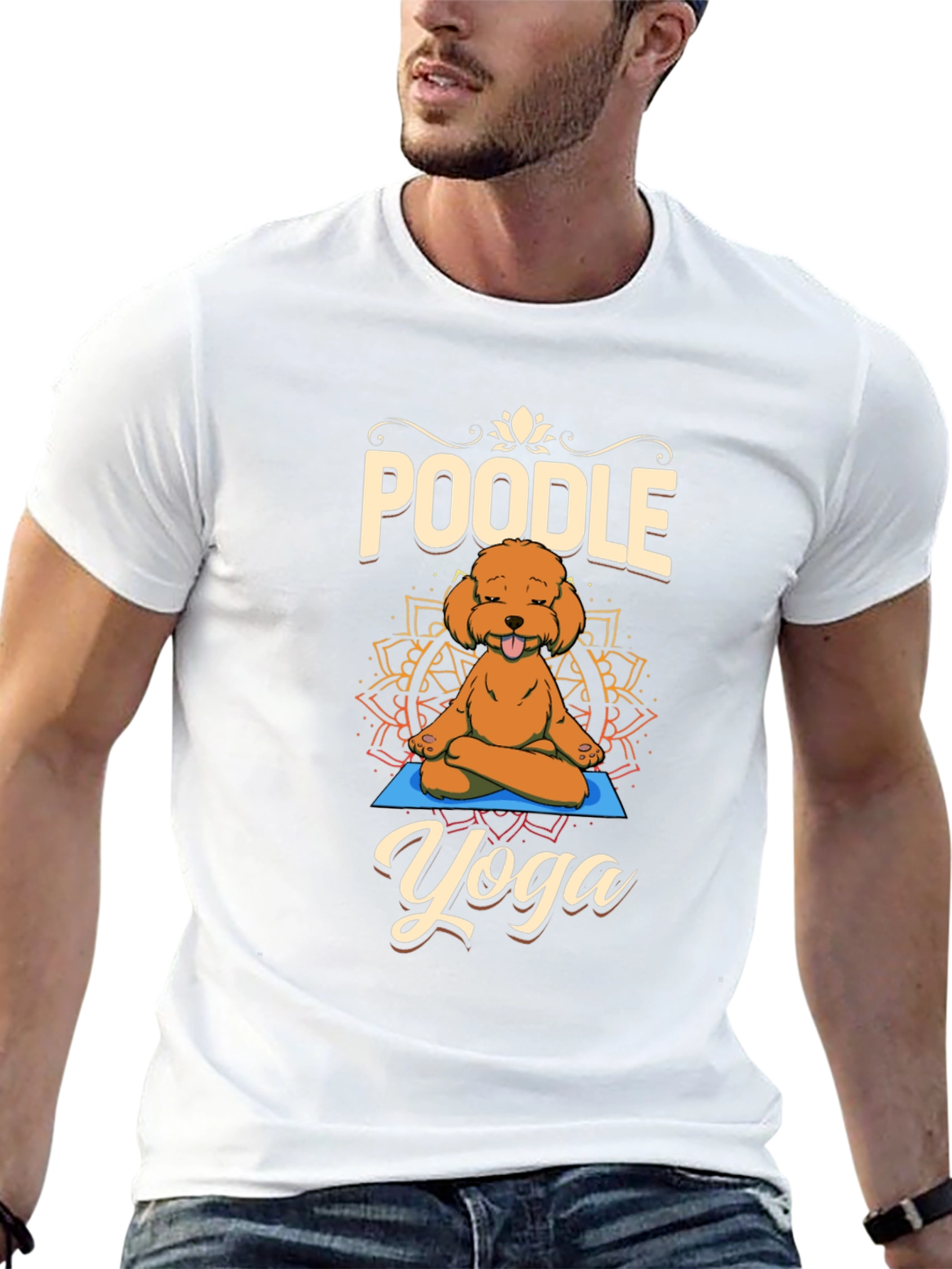 Poodle Yoga T-Shirt - Meditating Dog Tee