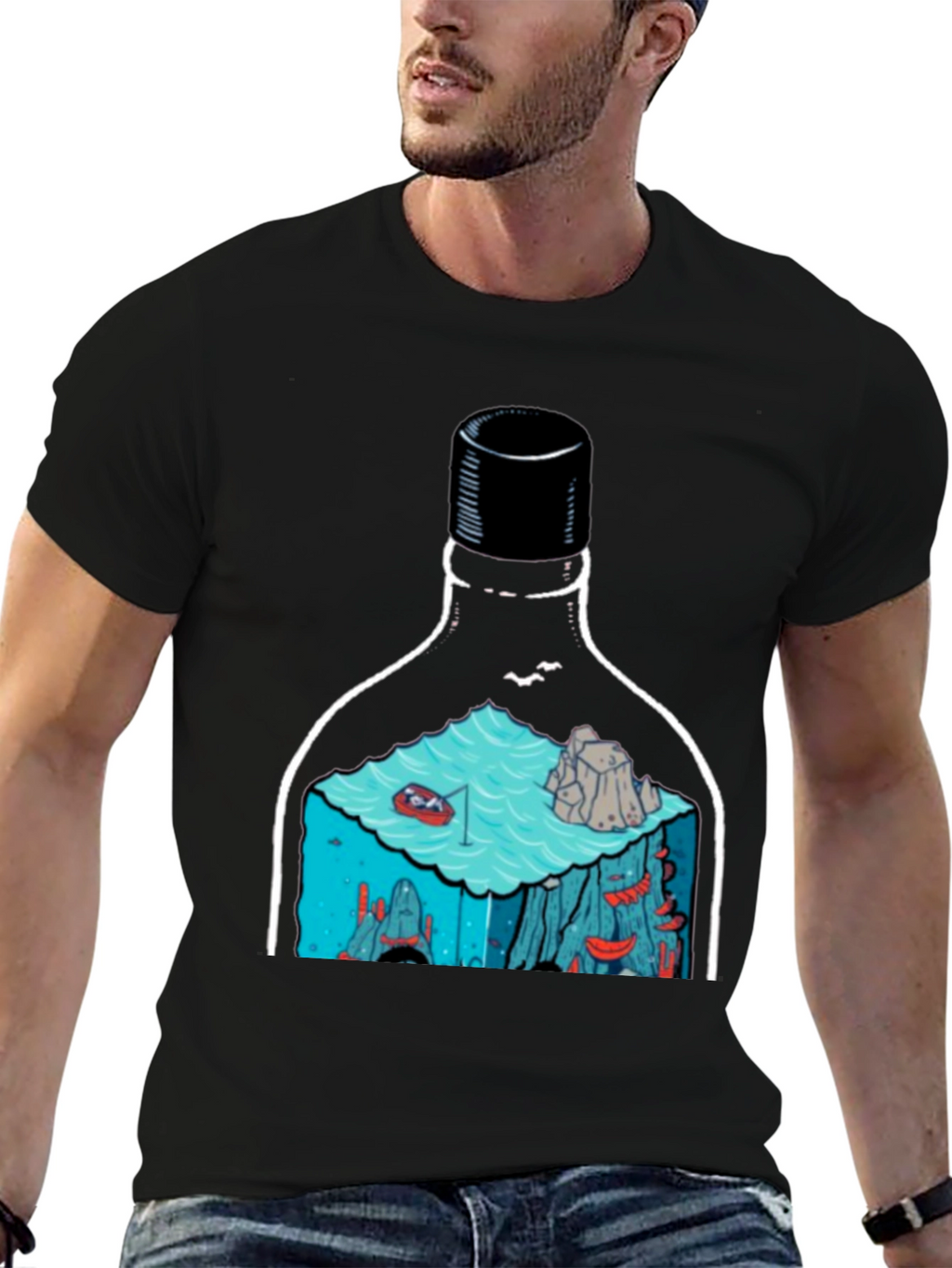 Bottle Landscape Graphic T-Shirt