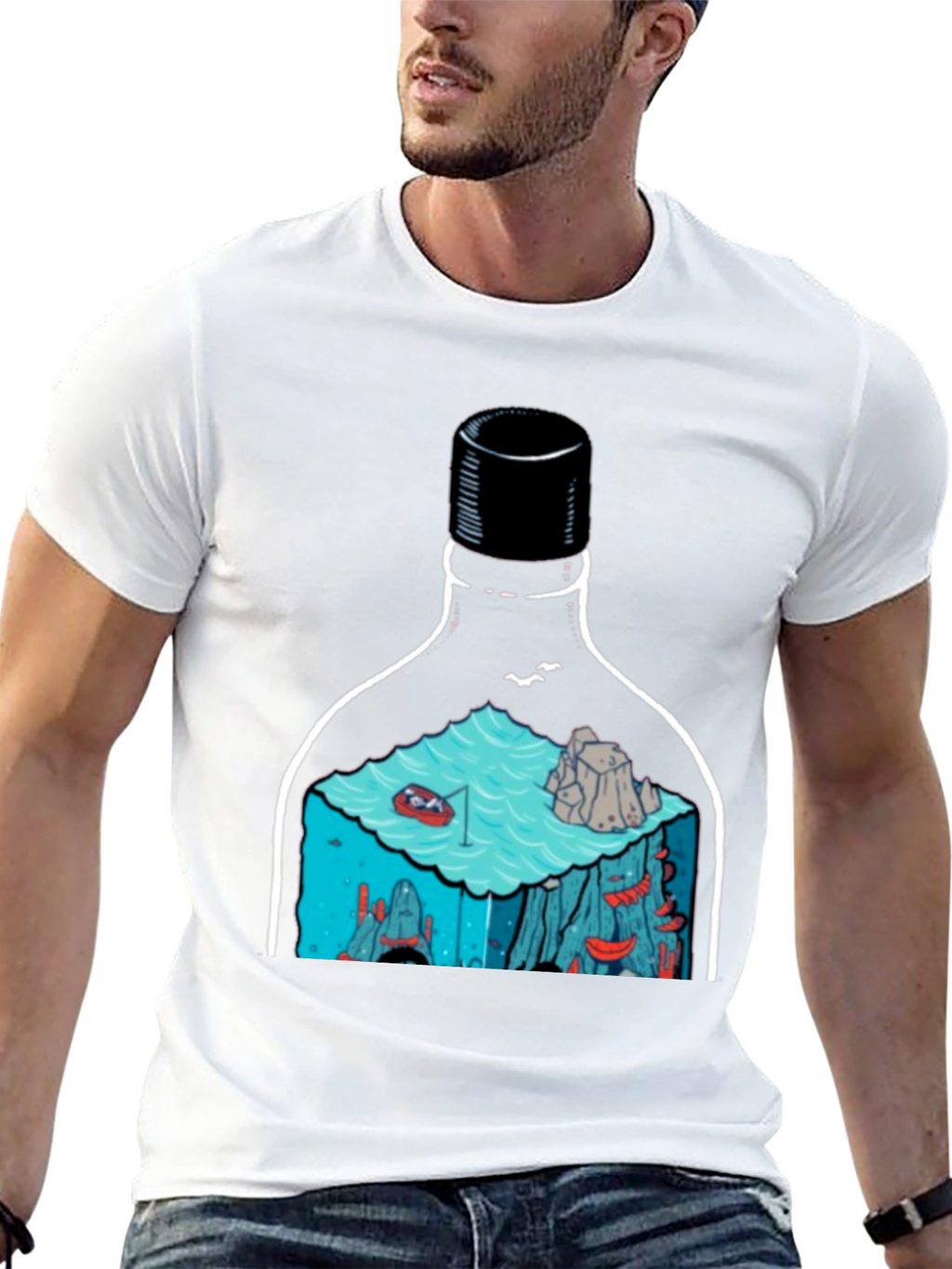 Bottle Landscape Graphic T-Shirt