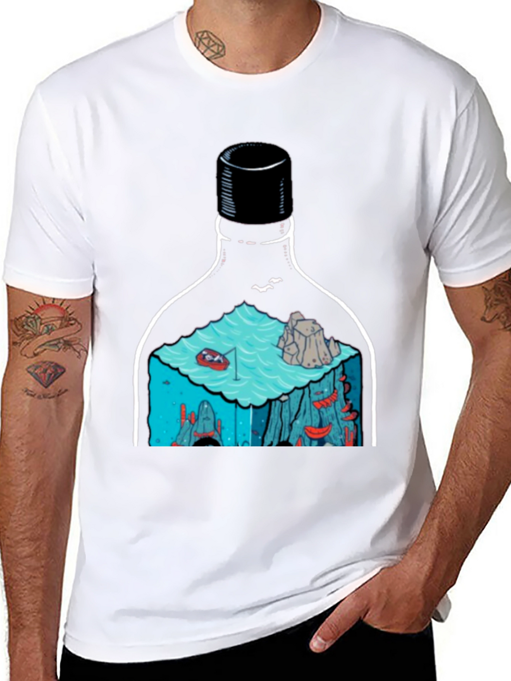 Bottle Landscape Graphic T-Shirt