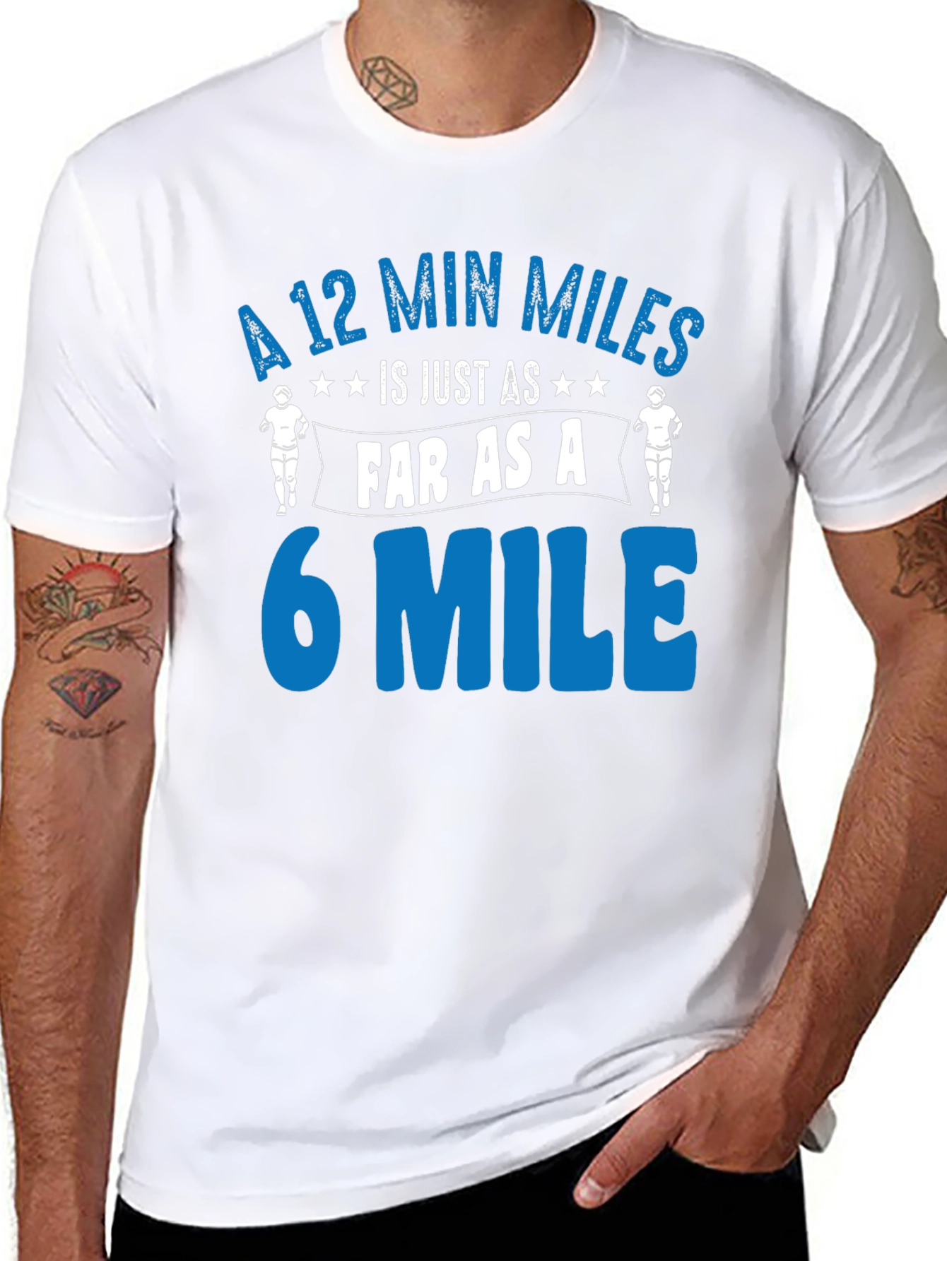 Funny Running T-Shirt: 12 Min Miles = 6 Mile Pace