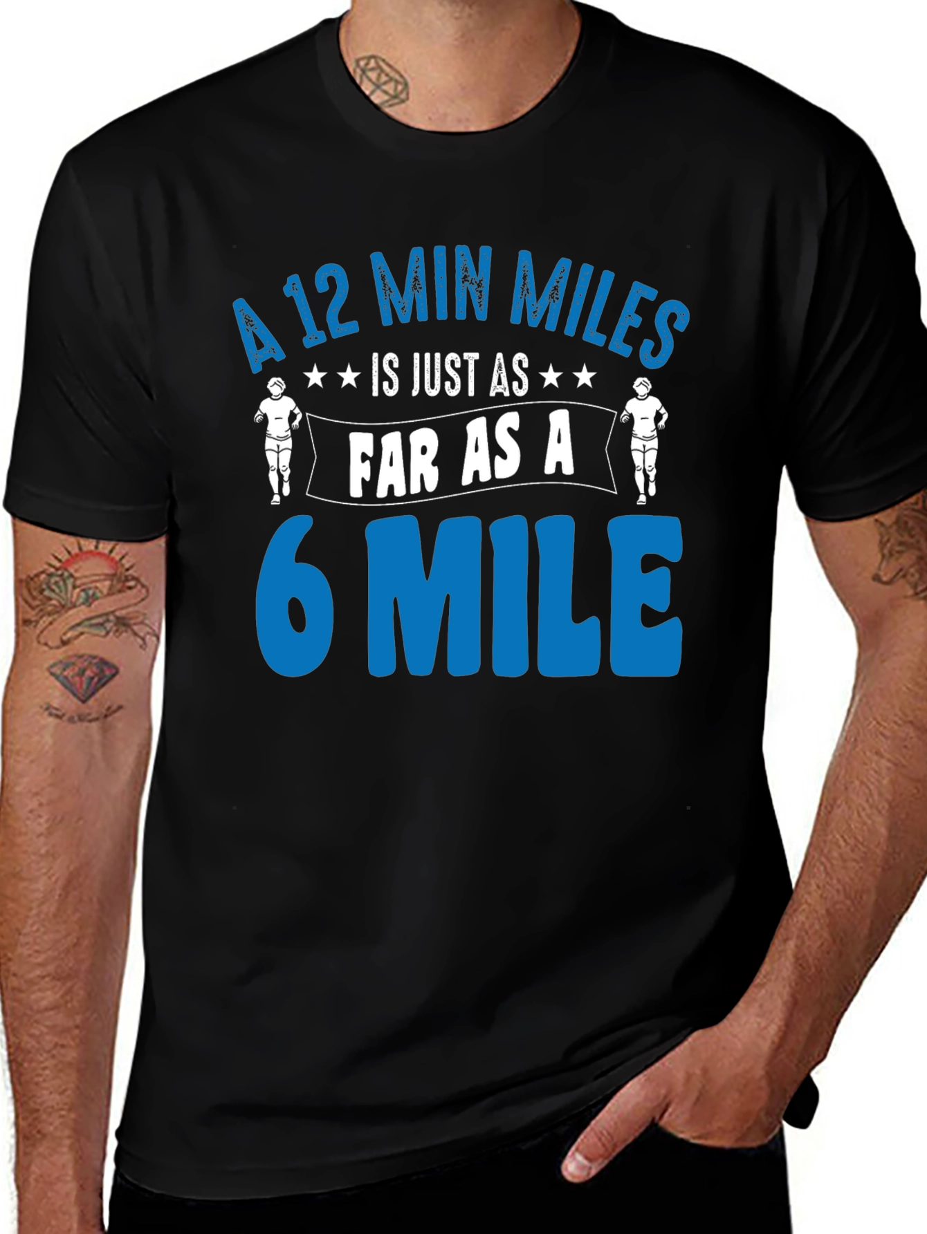 Funny Running T-Shirt: 12 Min Miles = 6 Mile Pace