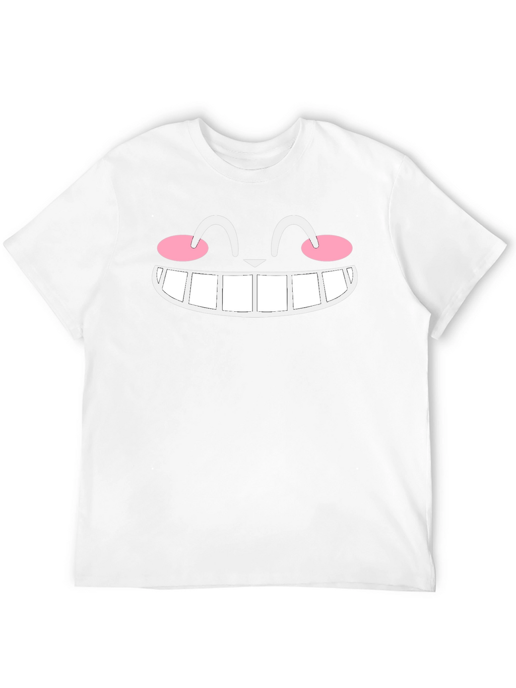 Smiling Cat Face Graphic Black T-Shirt