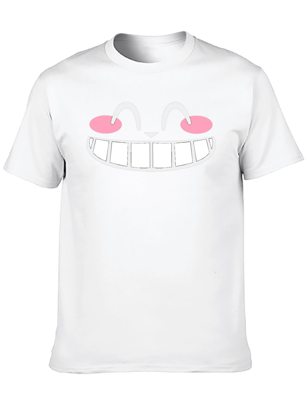 Smiling Cat Face Graphic Black T-Shirt