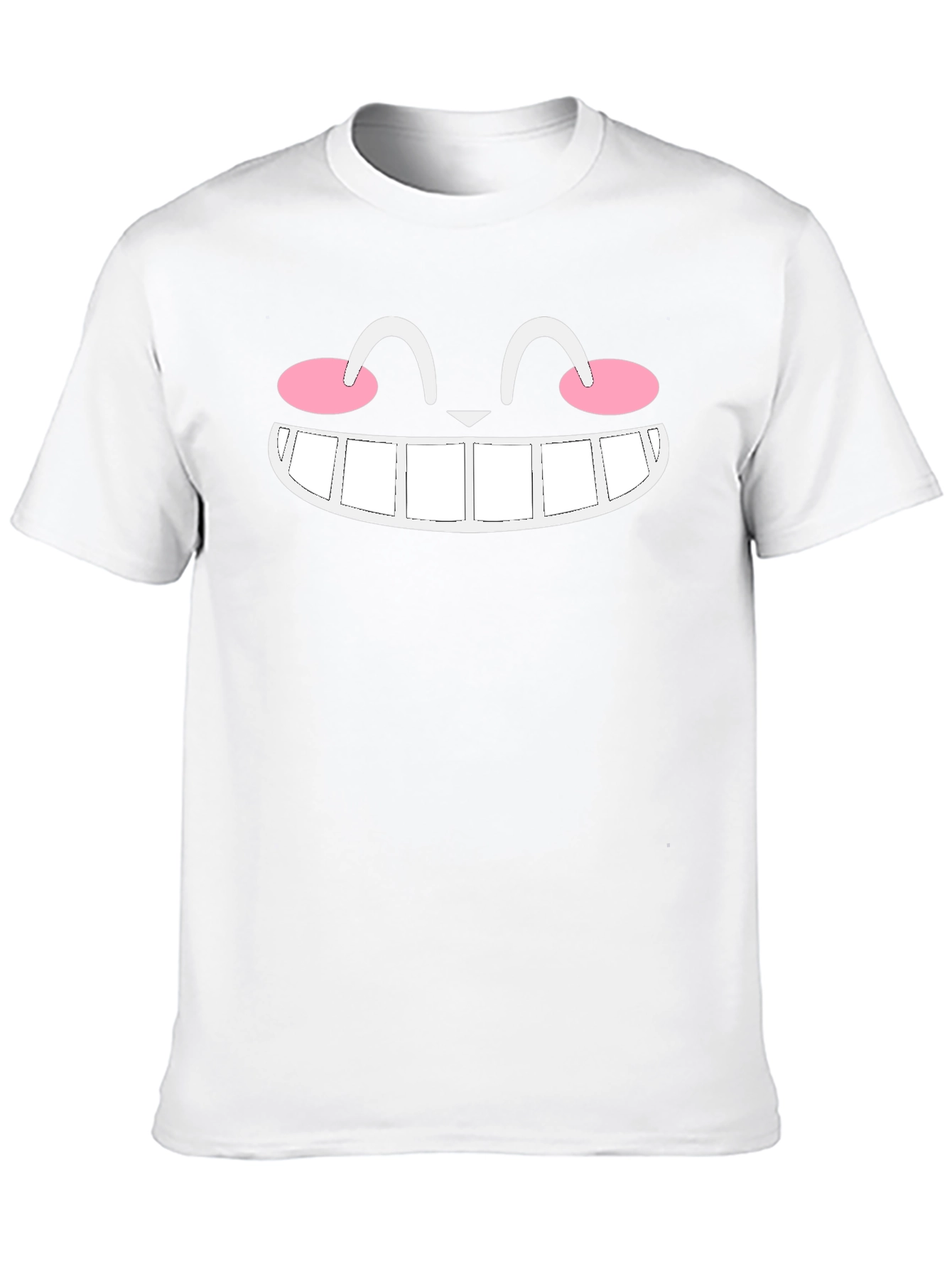 Smiling Cat Face Graphic Black T-Shirt