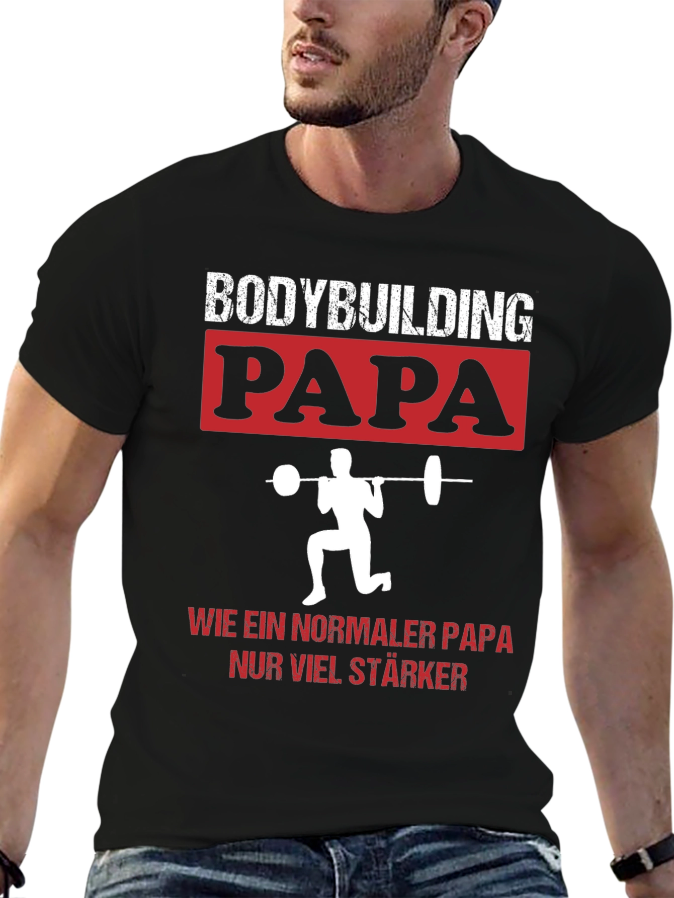 Bodybuilding Papa T-Shirt - Strong Dad Gym Tee