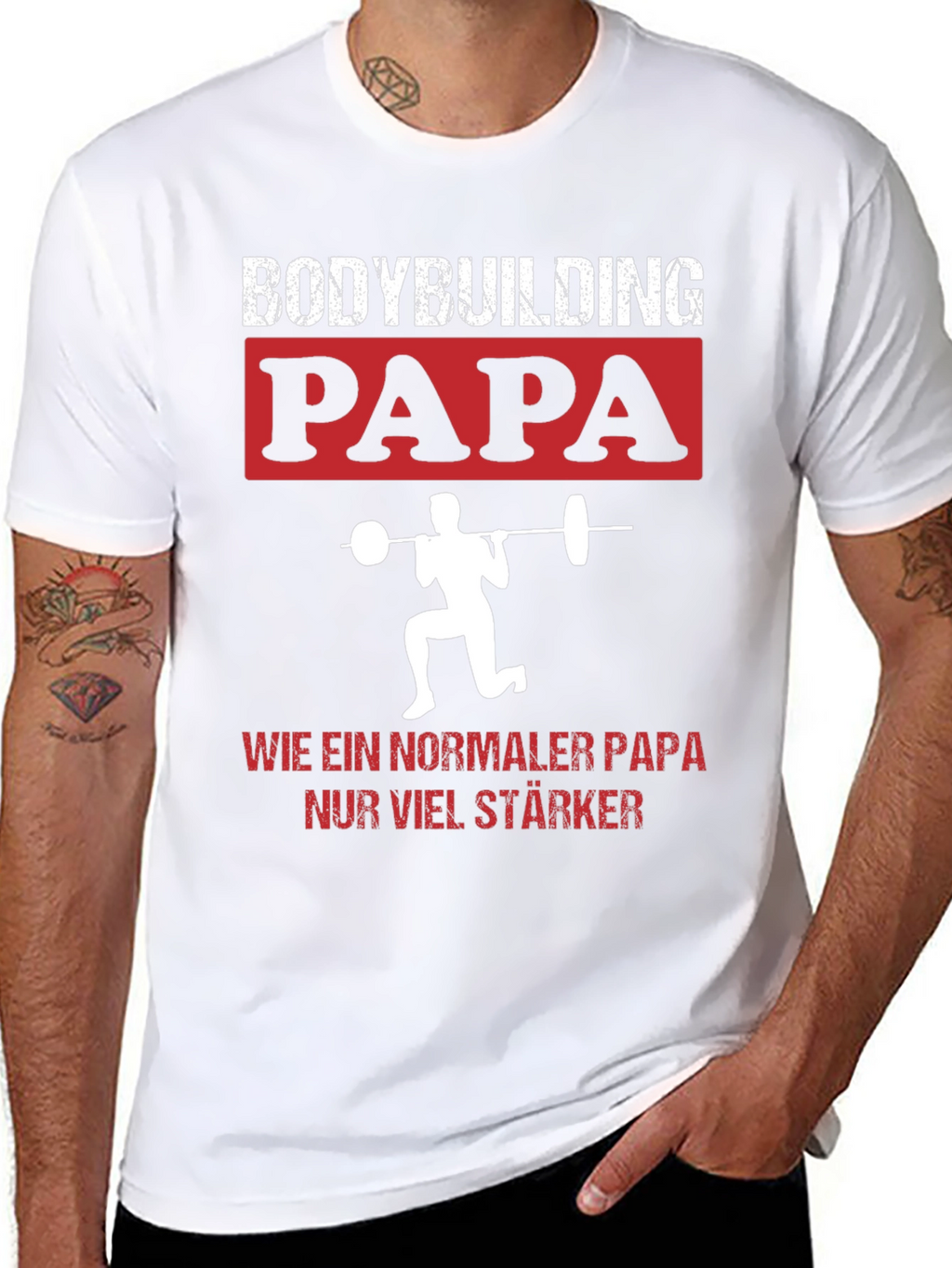Bodybuilding Papa T-Shirt - Strong Dad Gym Tee