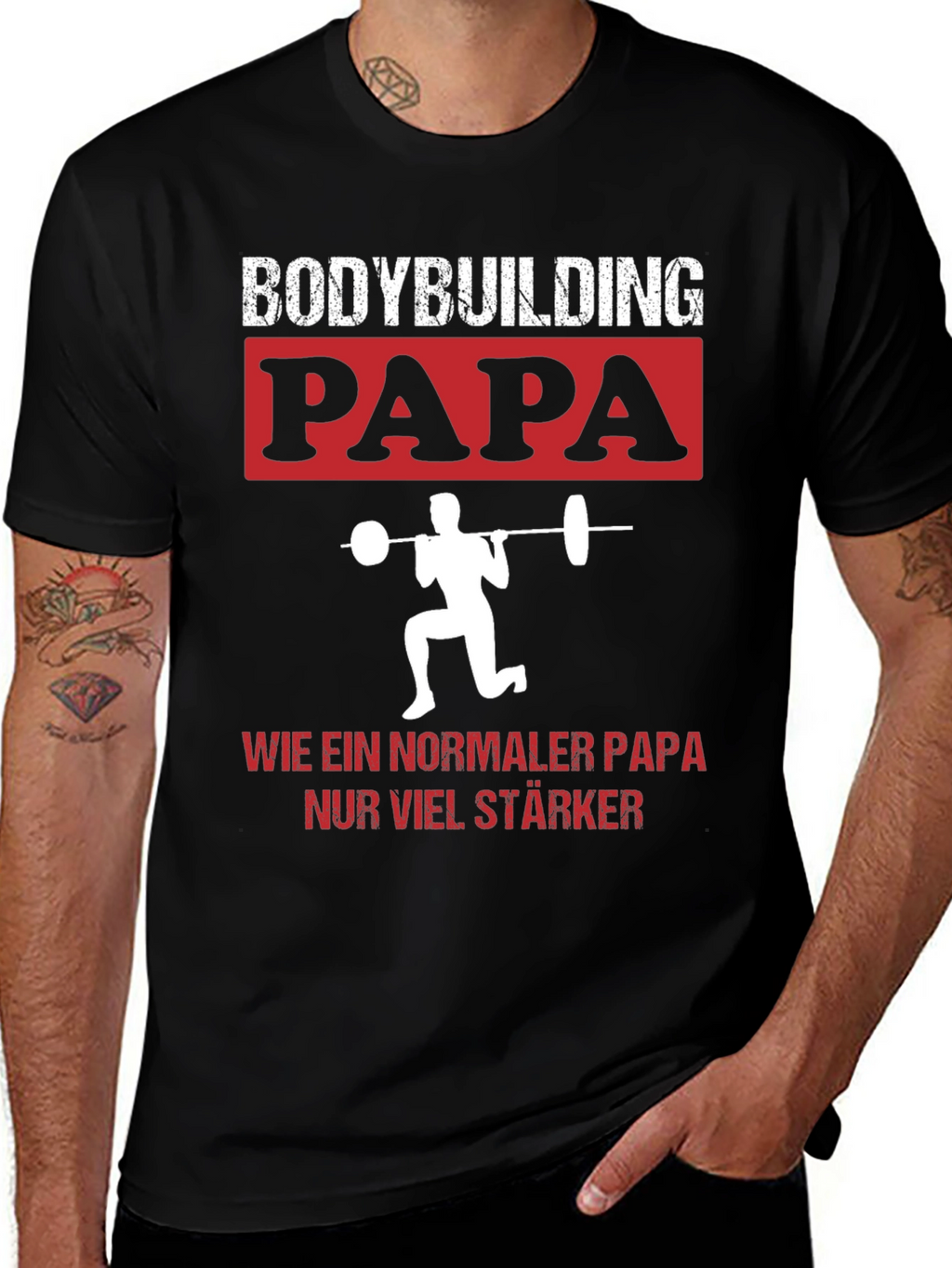 Bodybuilding Papa T-Shirt - Strong Dad Gym Tee