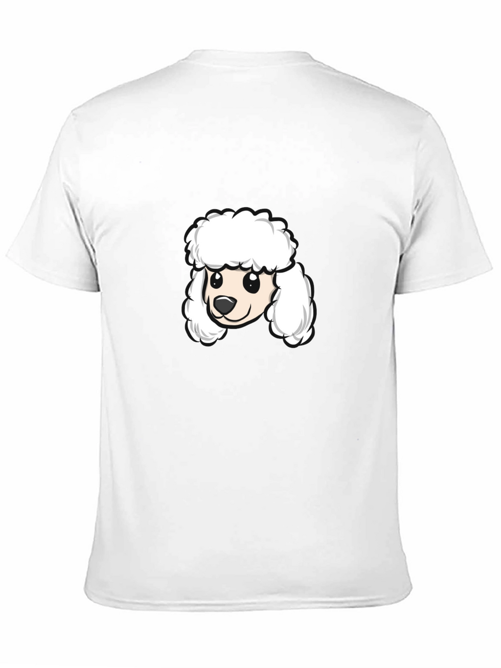 Poodle Cartoon Graphic Tee - Black Cotton Blend