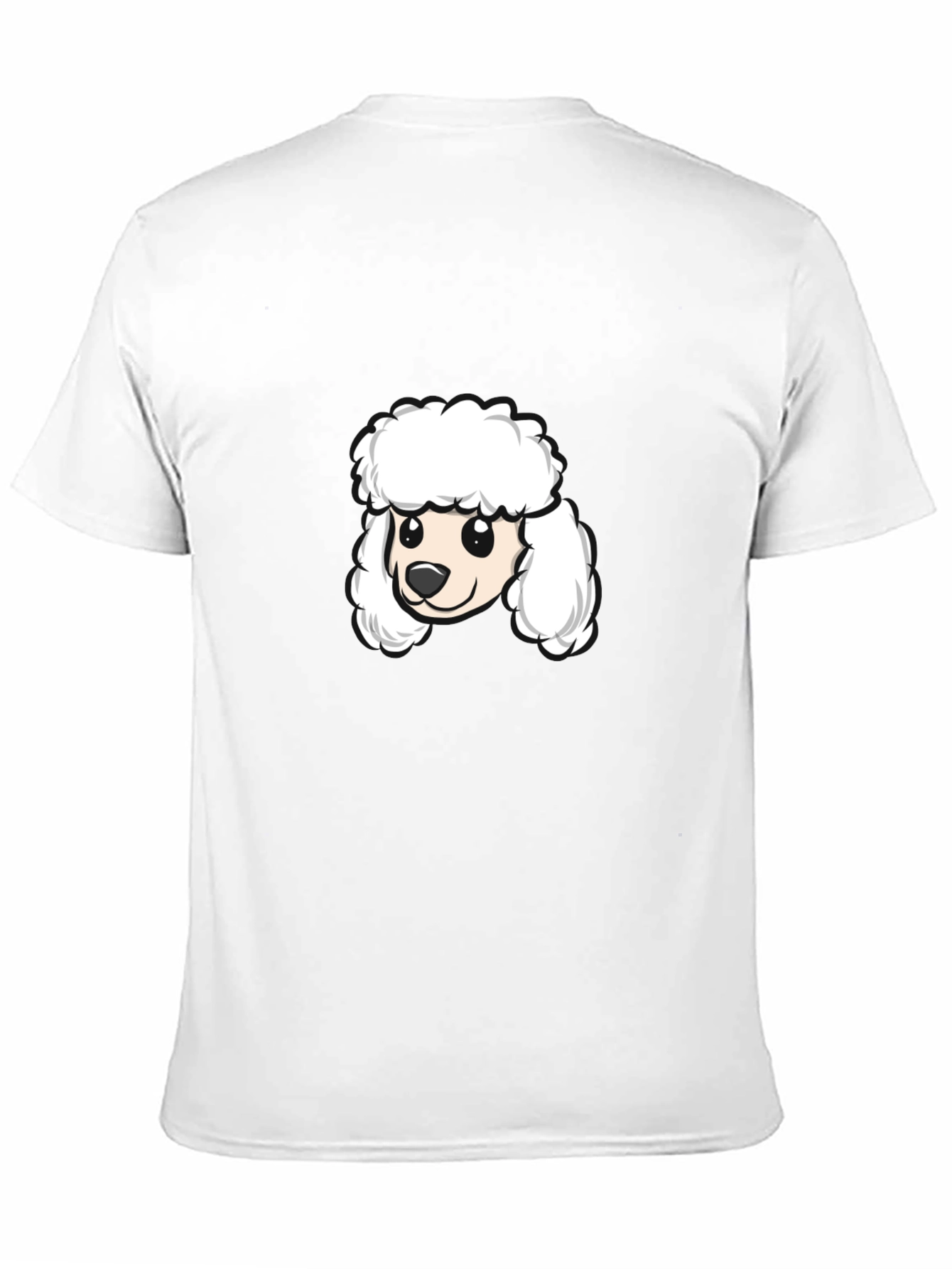 Poodle Cartoon Graphic Tee - Black Cotton Blend