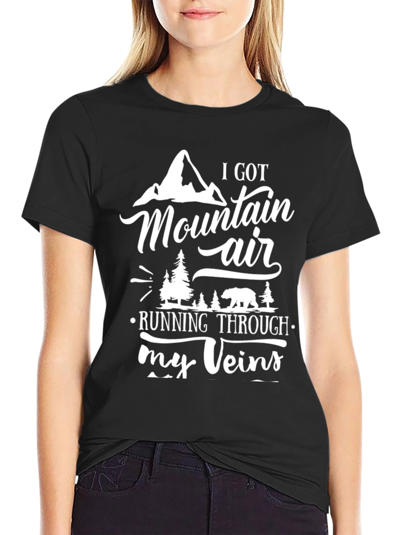 Mountain Air Graphic Black T-Shirt