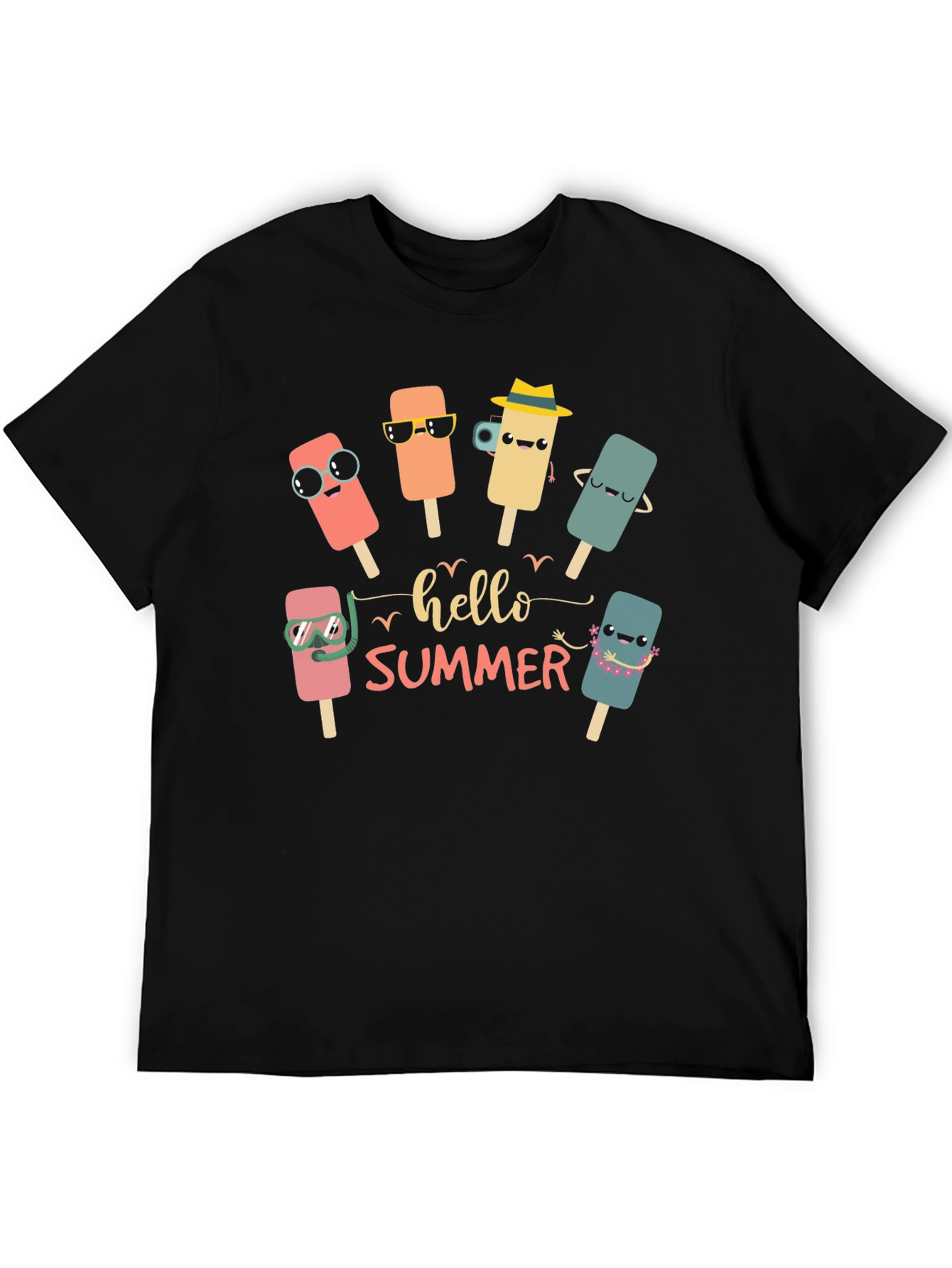 Hello Summer Popsicle T-Shirt - Black