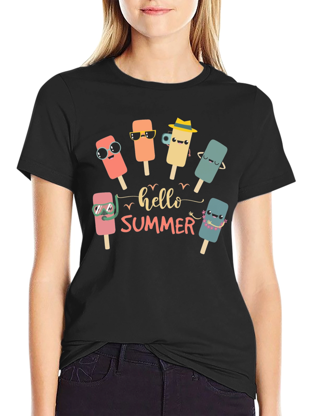 Hello Summer Popsicle T-Shirt - Black