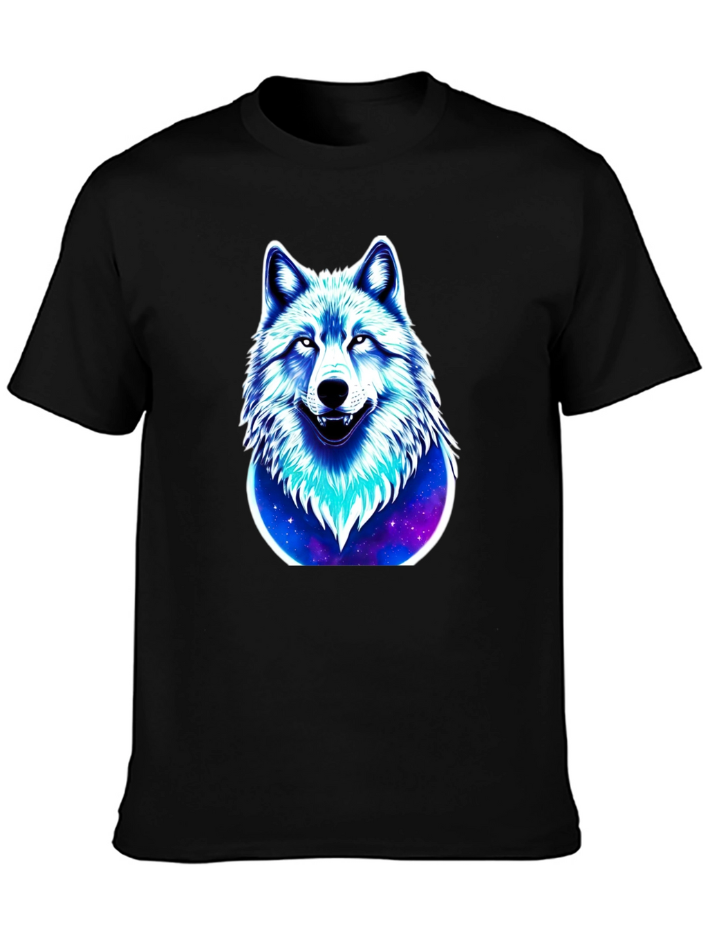 Wolf Galaxy Graphic Black T-Shirt