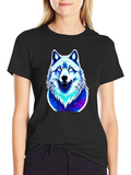 Wolf Galaxy Graphic Black T-Shirt