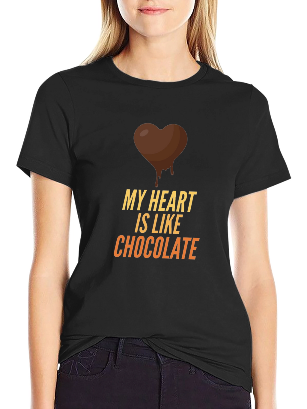 My Heart is Like Chocolate Black T-Shirt