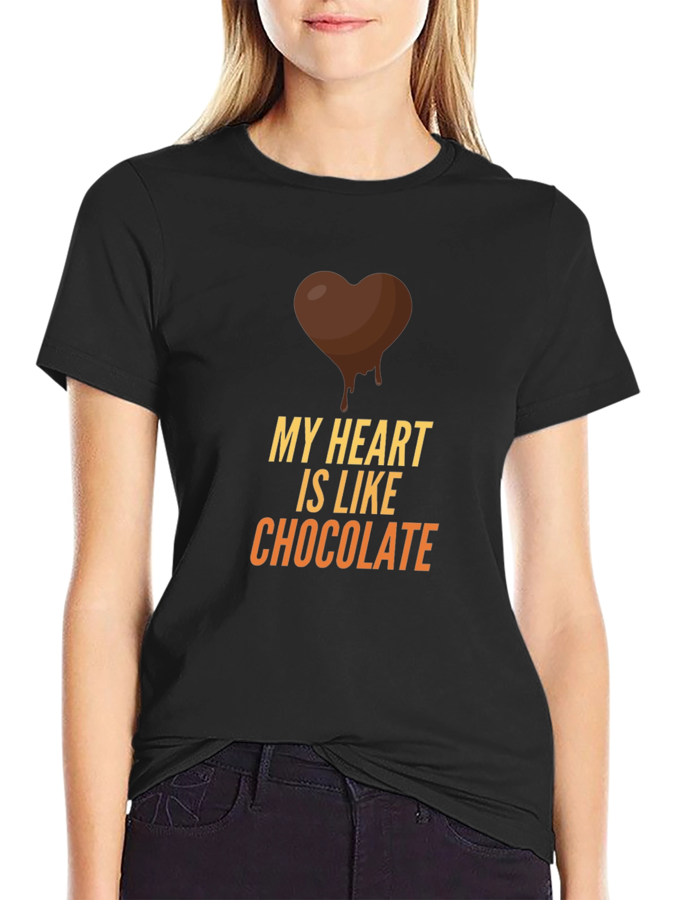 My Heart is Like Chocolate Black T-Shirt