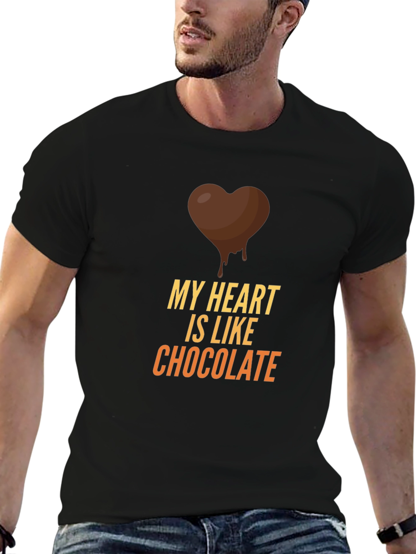 My Heart is Like Chocolate Black T-Shirt