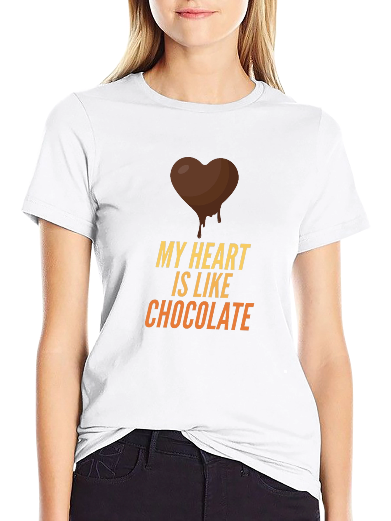 My Heart is Like Chocolate Black T-Shirt