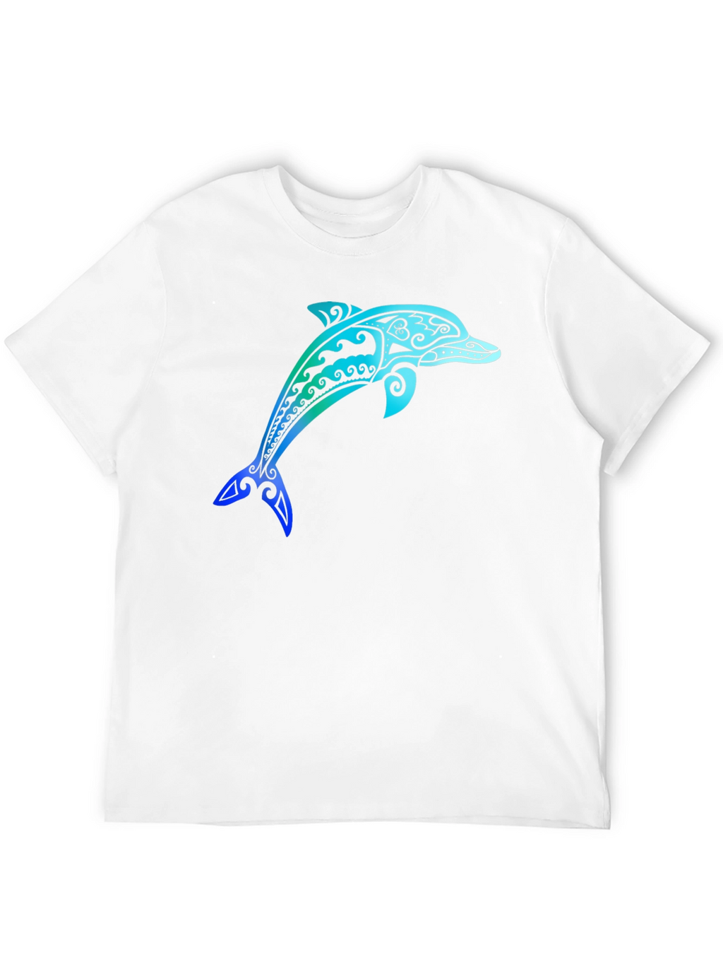 Tribal Dolphin Graphic Tee - Stylish Black T-Shirt