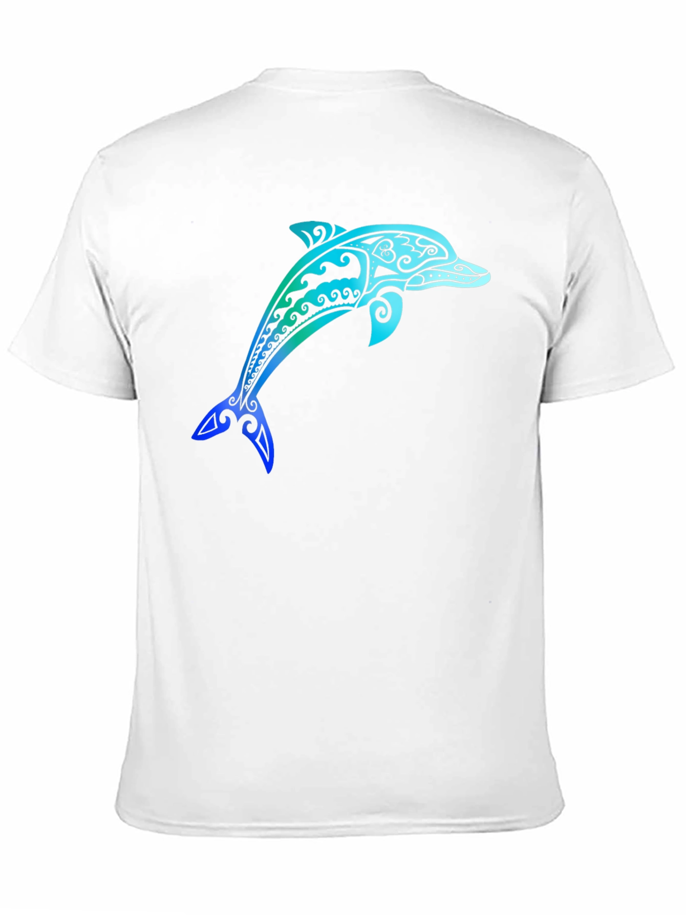 Tribal Dolphin Graphic Tee - Stylish Black T-Shirt