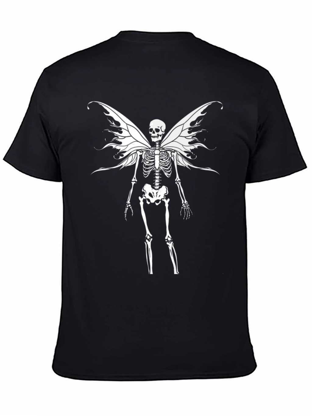 Skeleton Fairy Wings Graphic T-Shirt