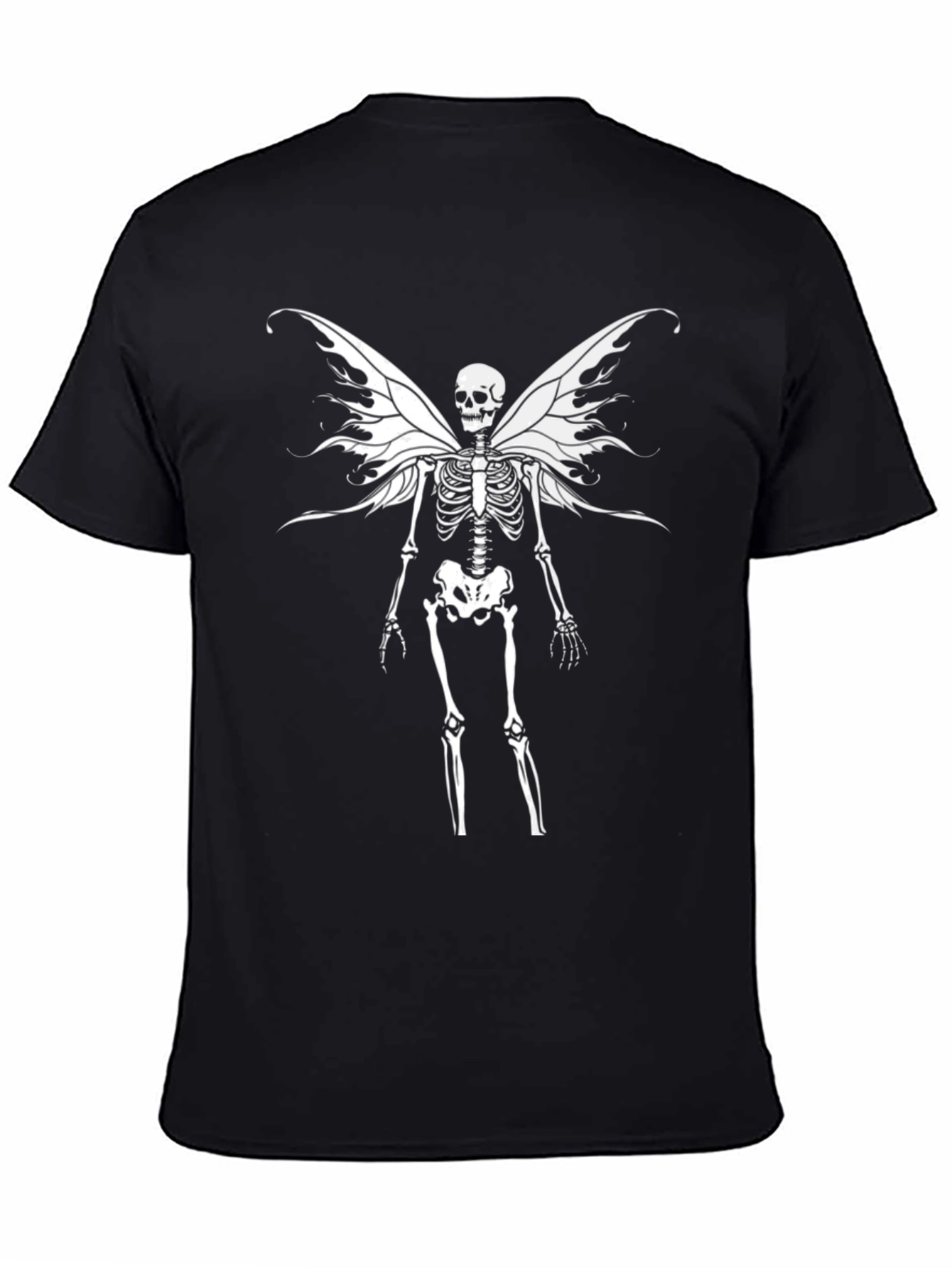 Skeleton Fairy Wings Graphic T-Shirt