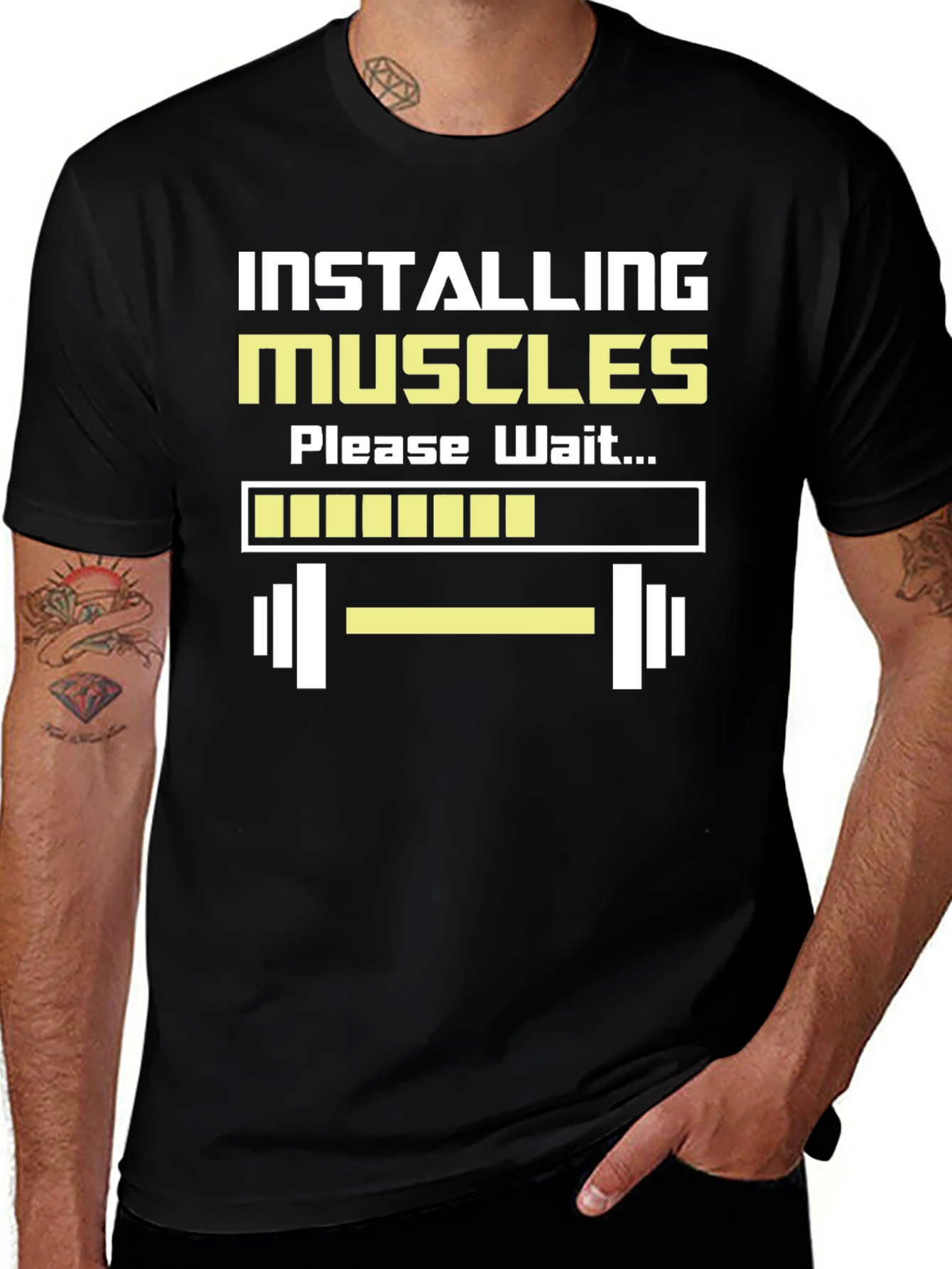 Installing Muscles Funny Workout T-Shirt