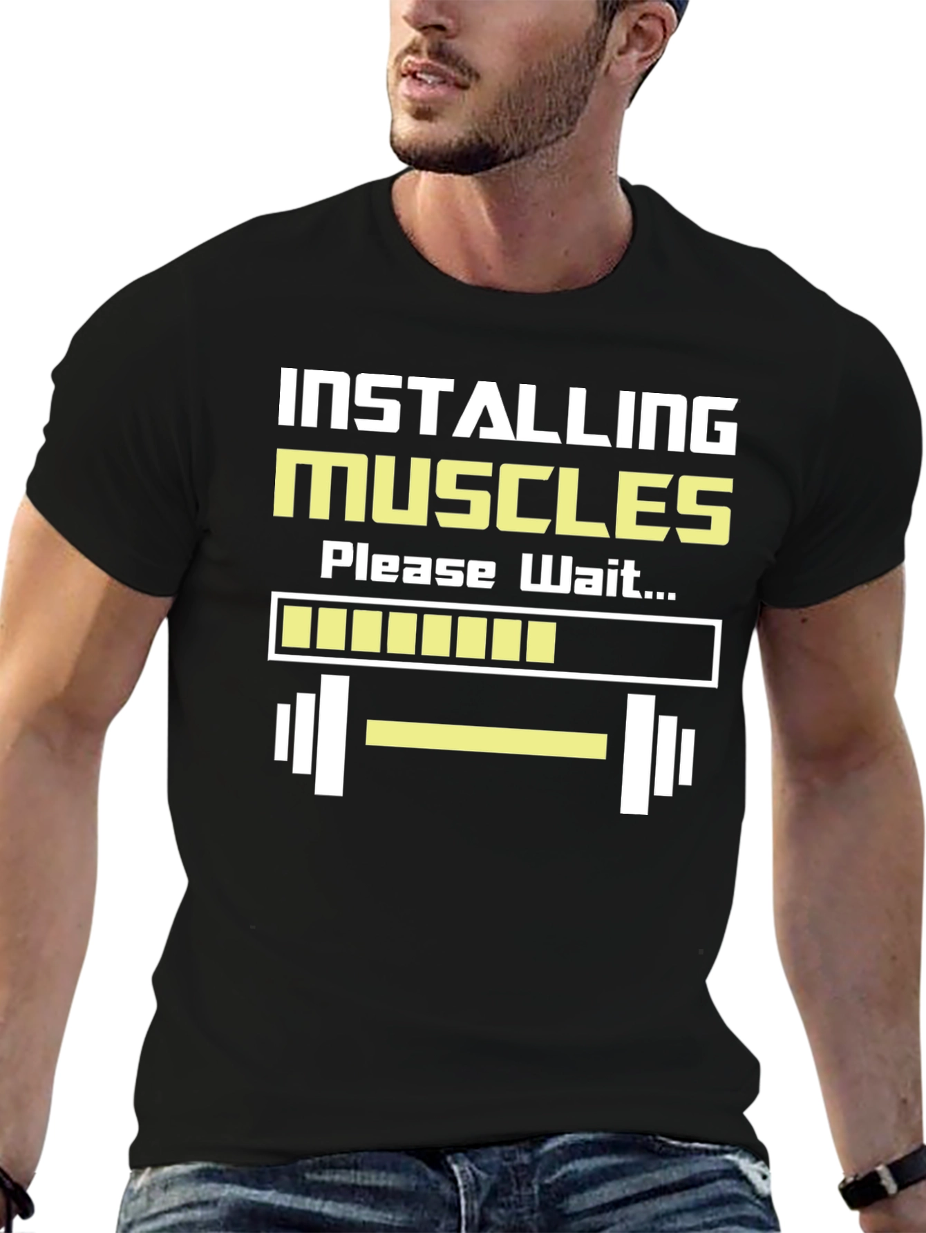 Installing Muscles Funny Workout T-Shirt