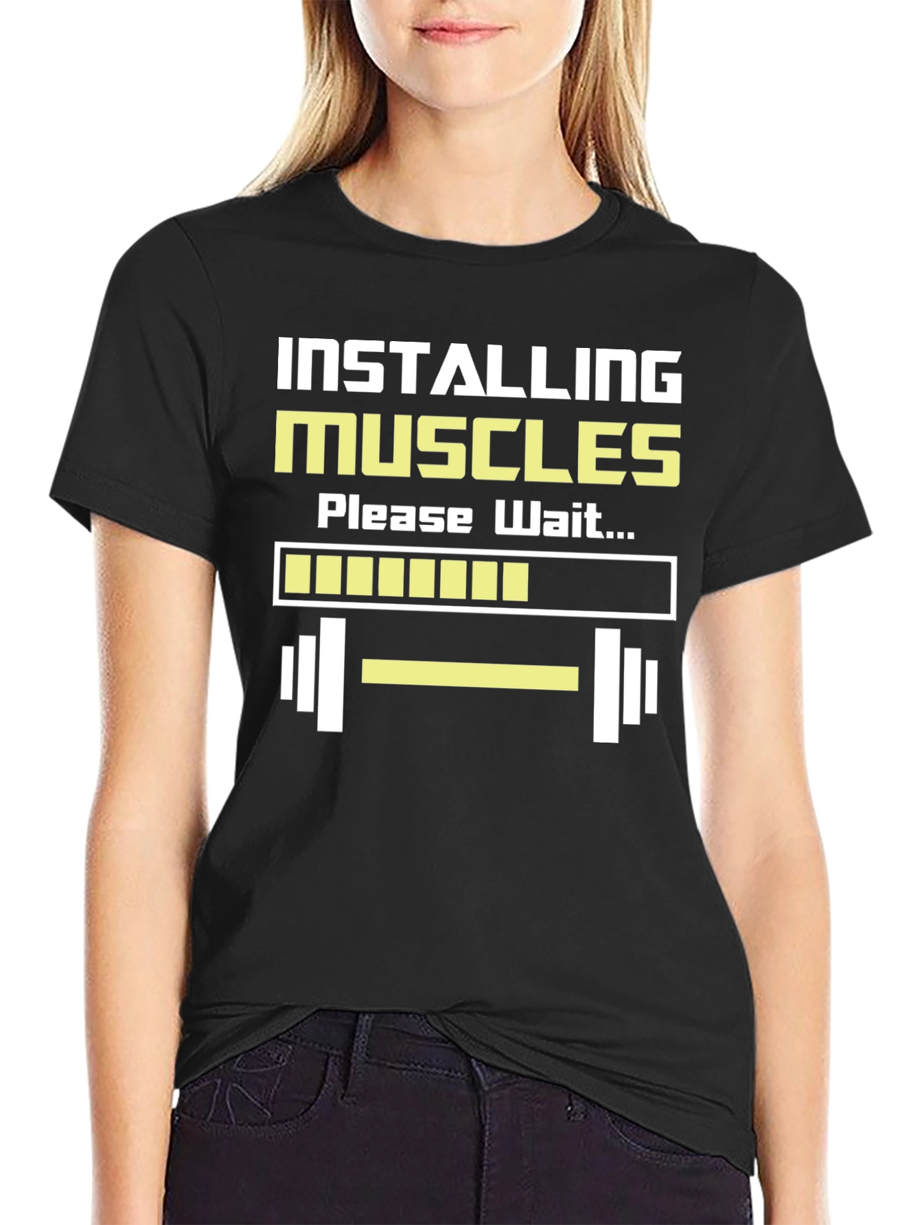Installing Muscles Funny Workout T-Shirt