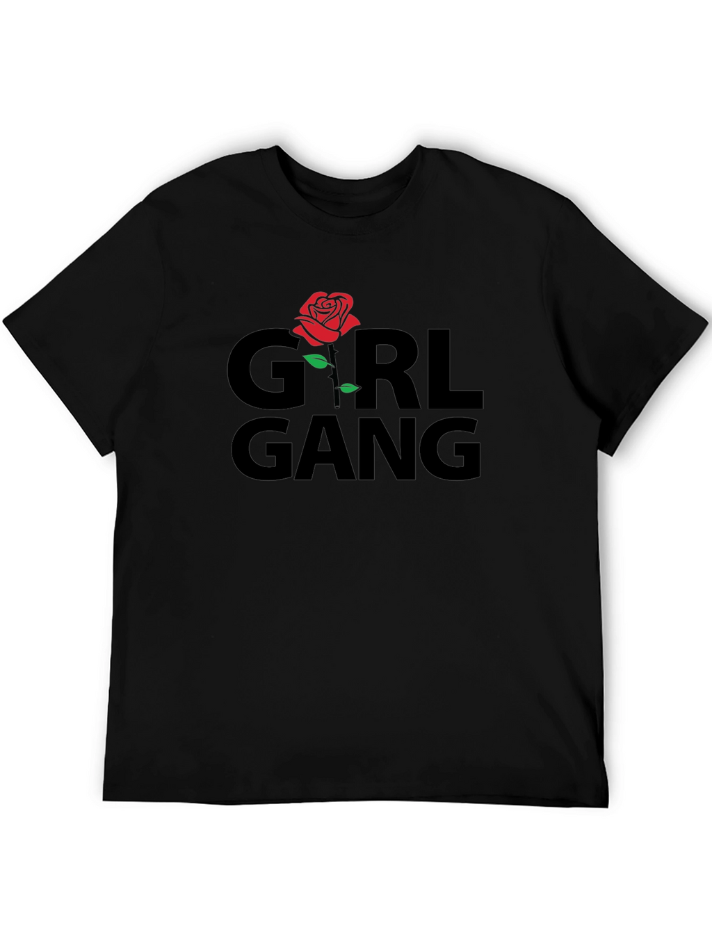 Girl Gang Rose Graphic T-Shirt - Black