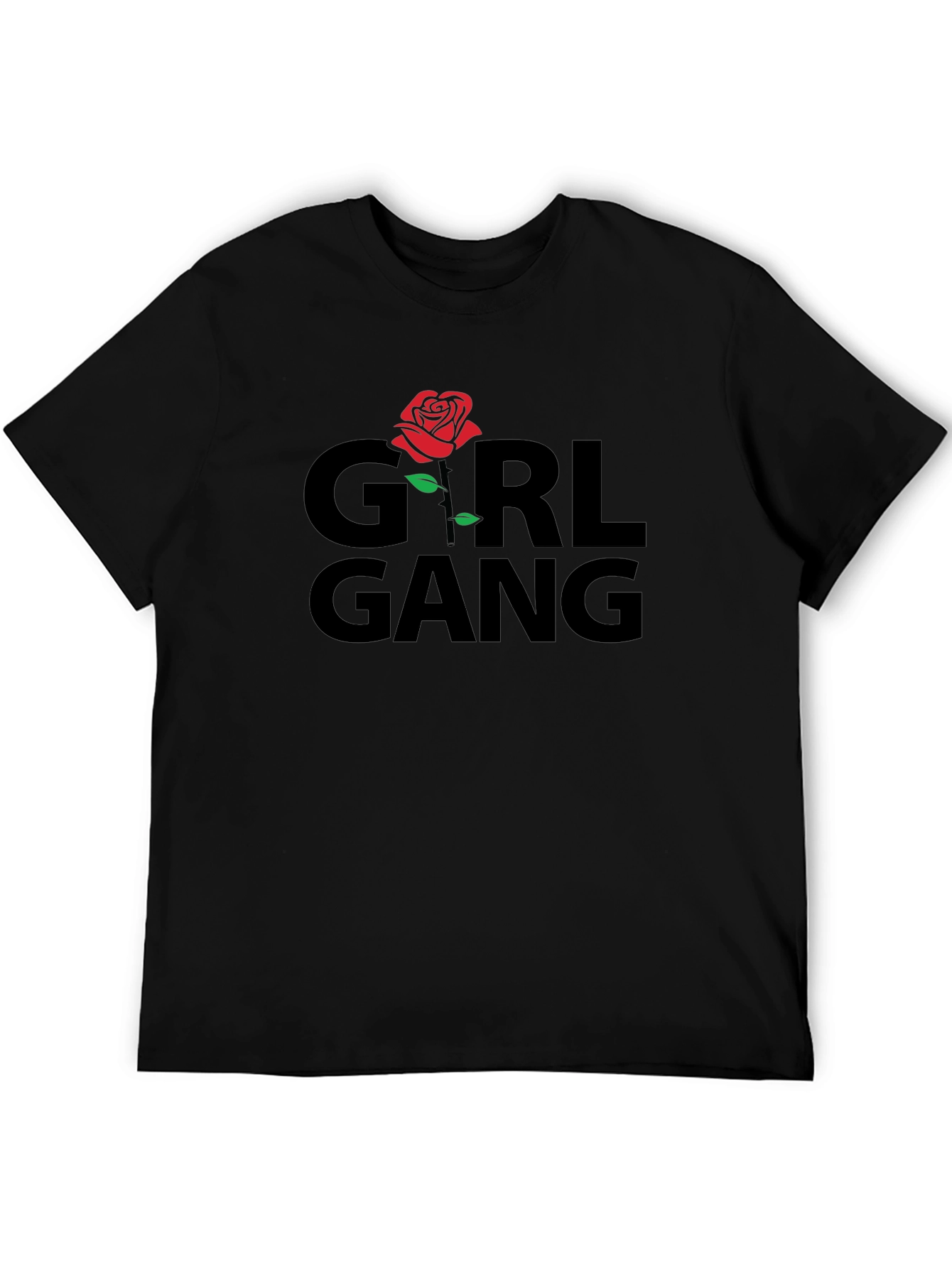 Girl Gang Rose Graphic T-Shirt - Black