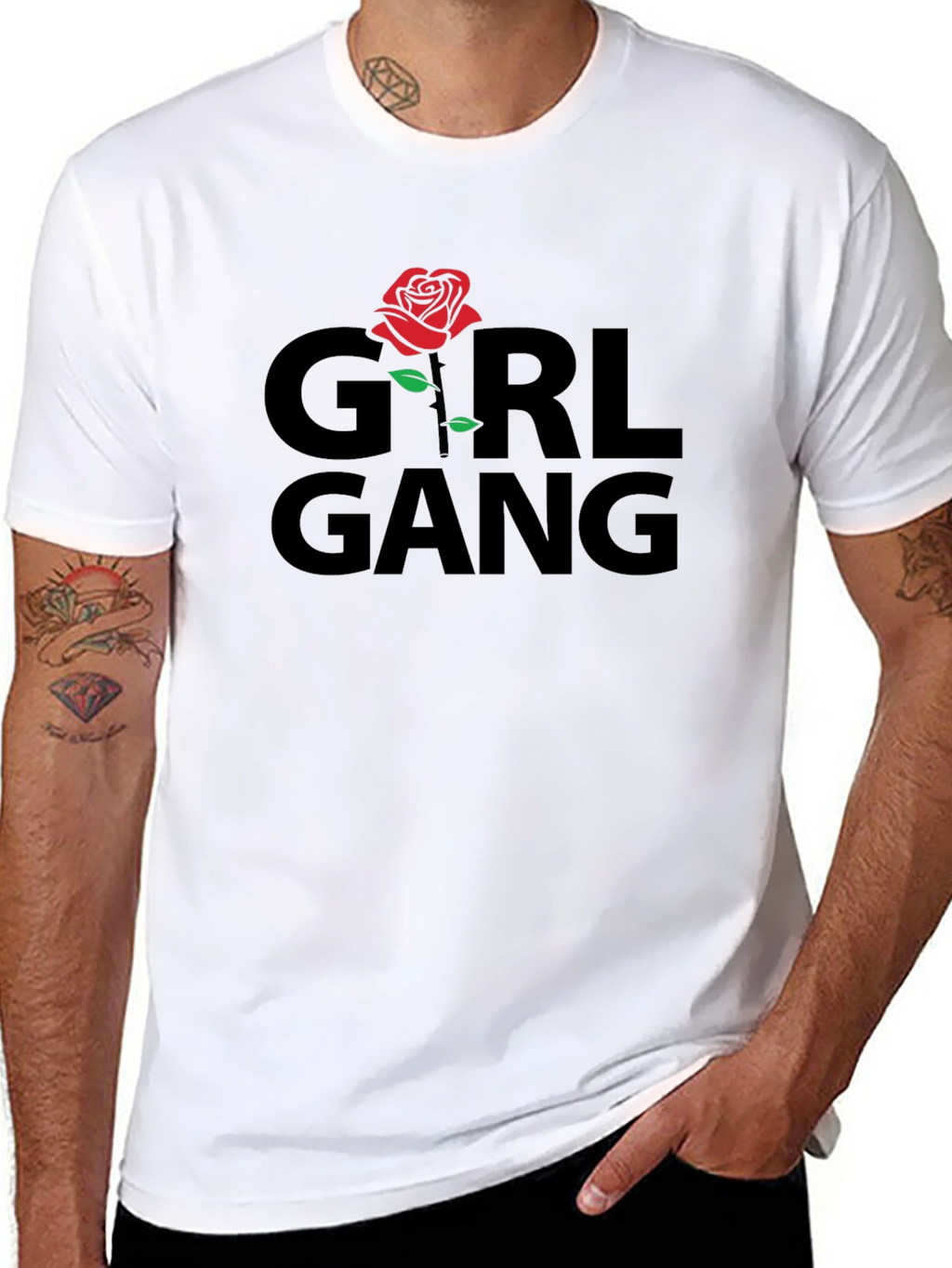 Girl Gang Rose Graphic T-Shirt - Black