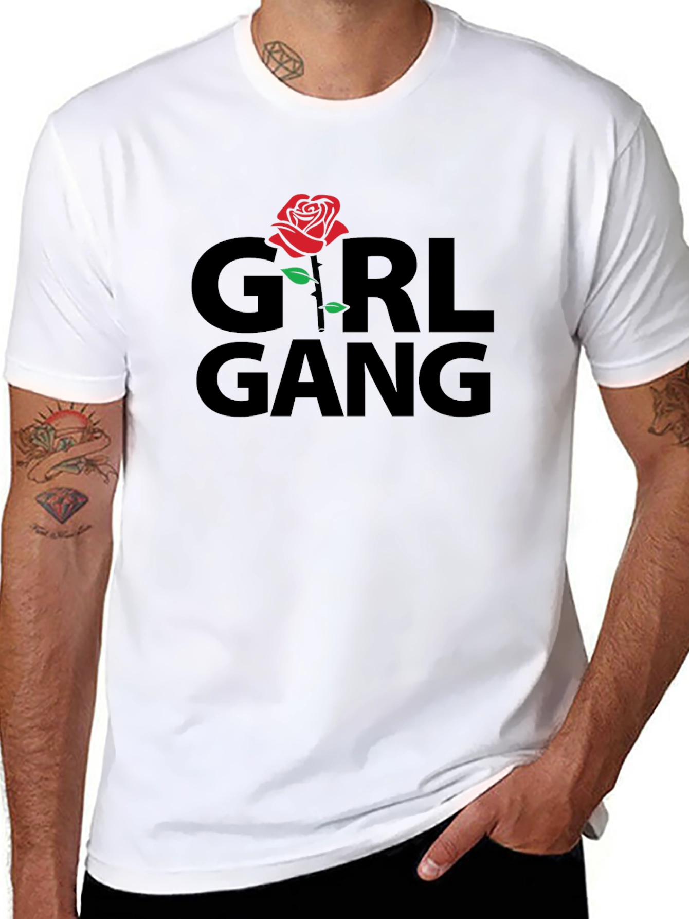 Girl Gang Rose Graphic T-Shirt - Black