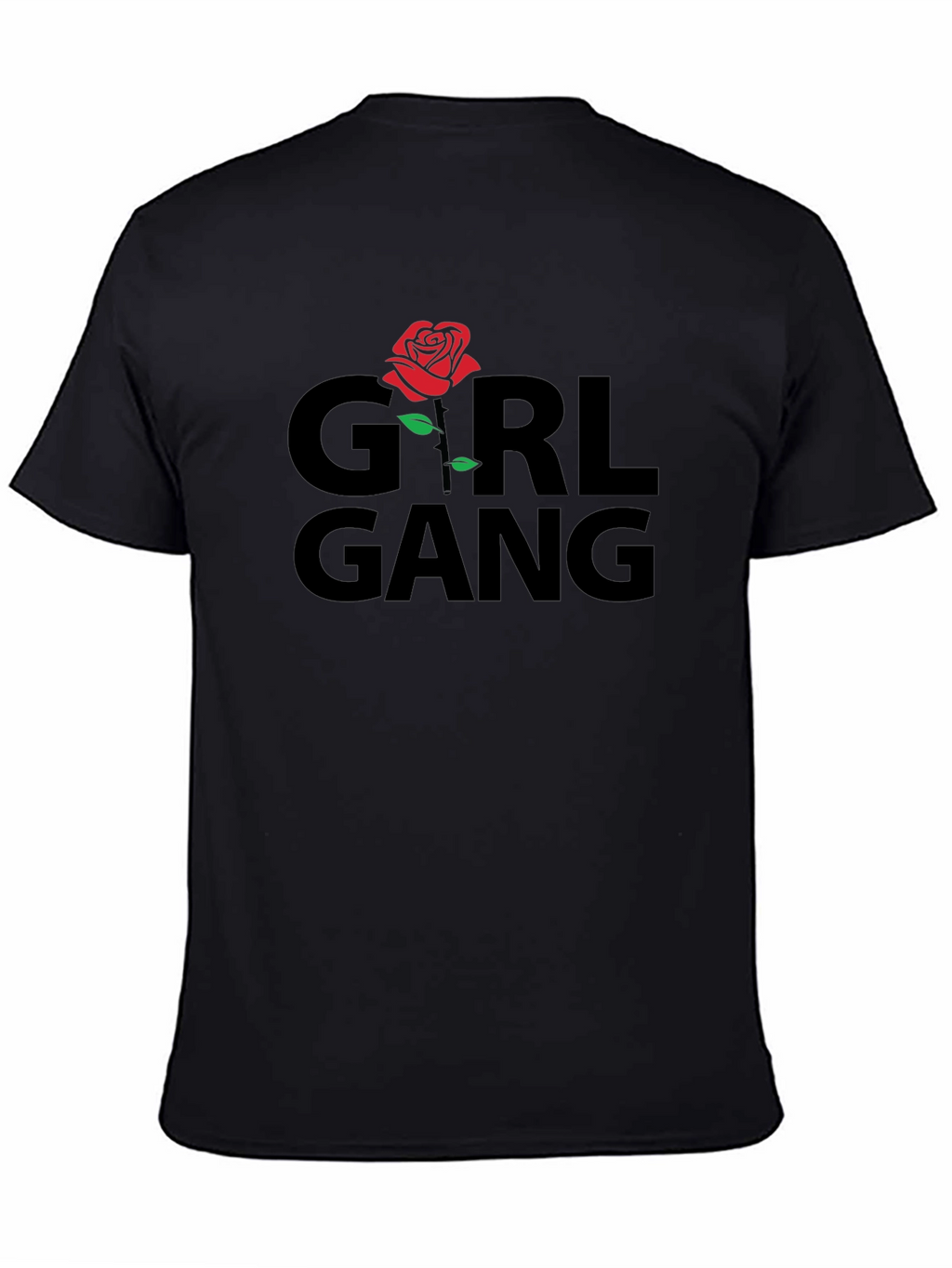 Girl Gang Rose Graphic T-Shirt - Black