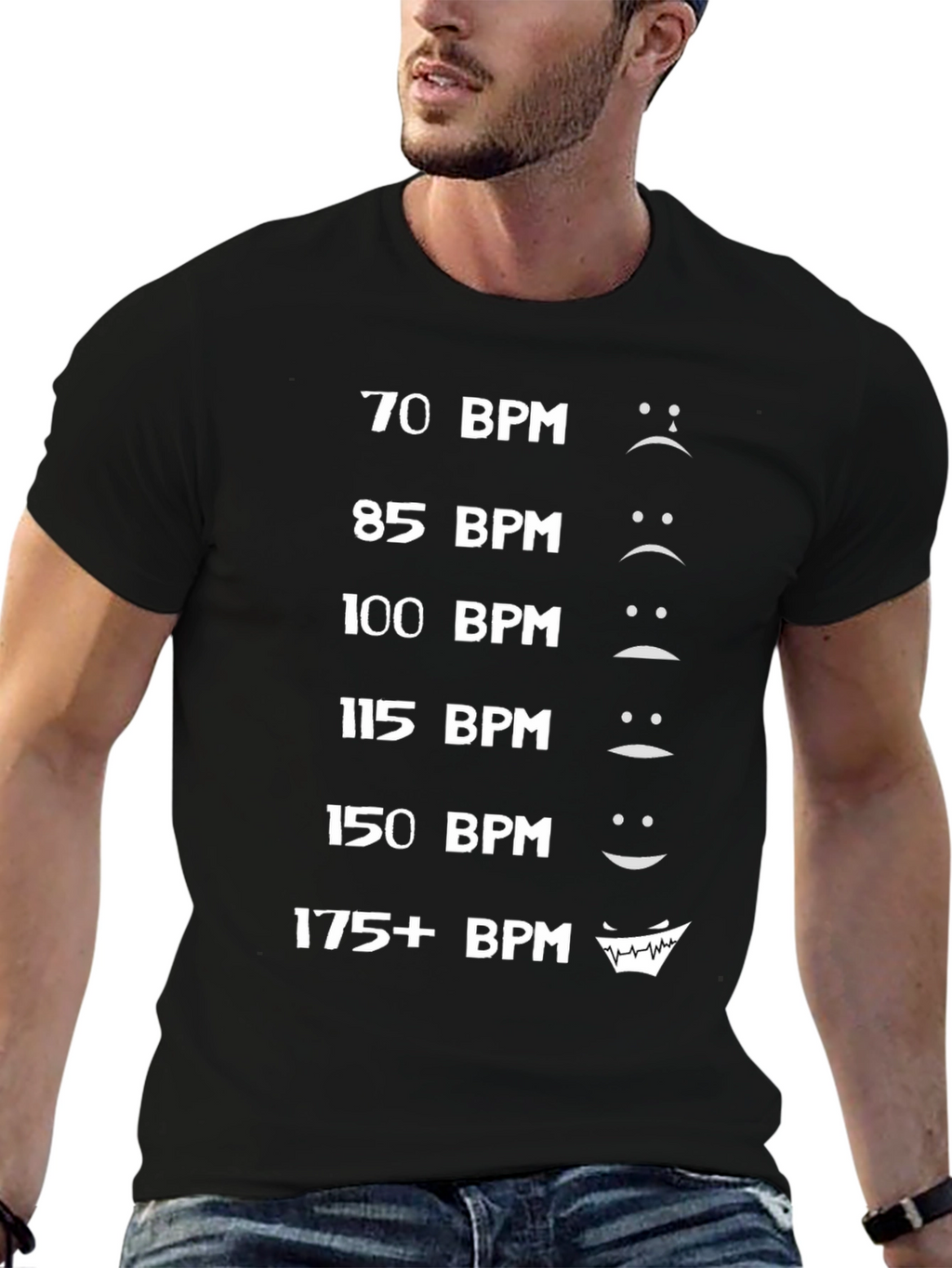Music BPM Mood T-Shirt - Black Graphic Tee