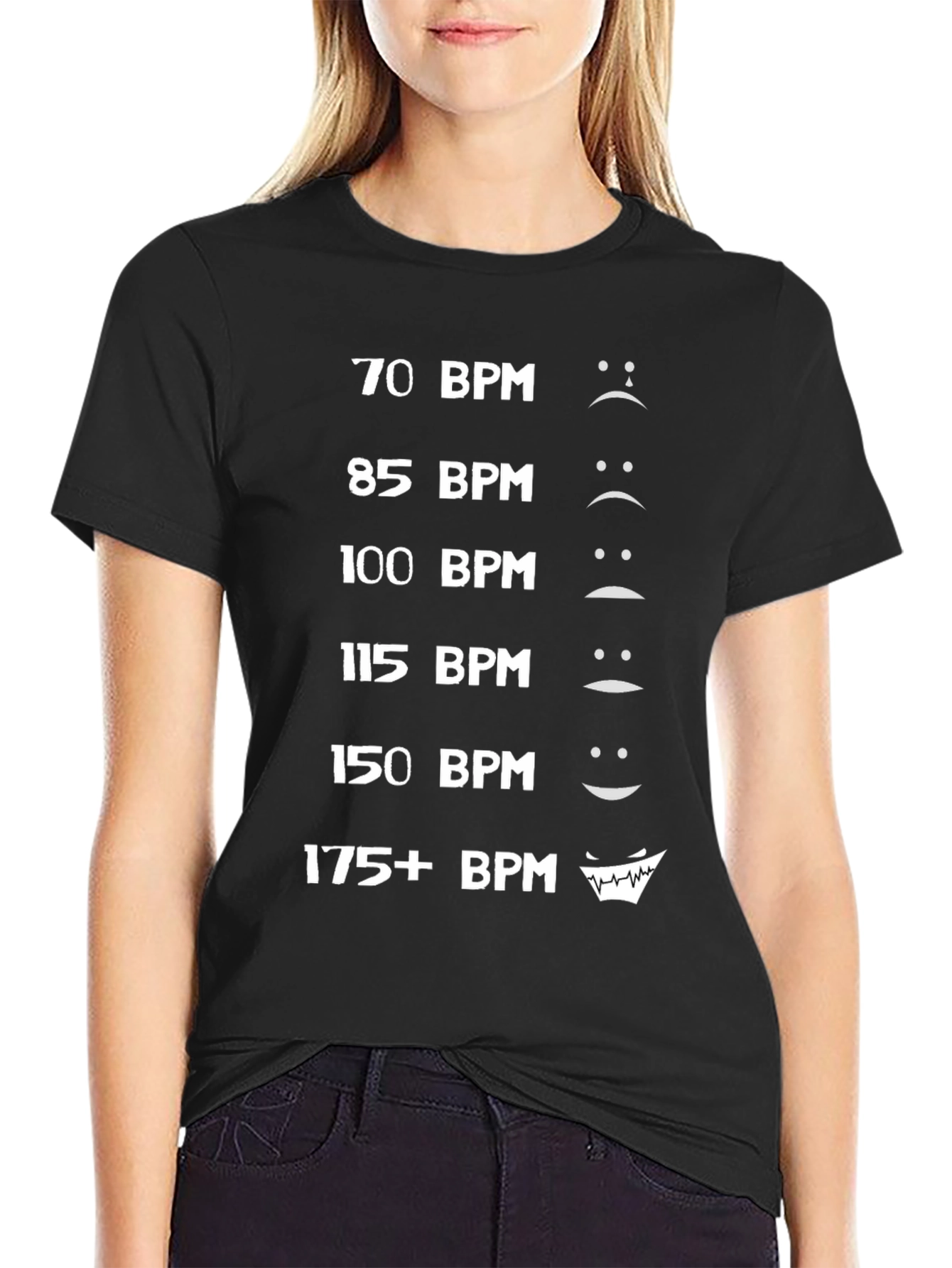 Music BPM Mood T-Shirt - Black Graphic Tee