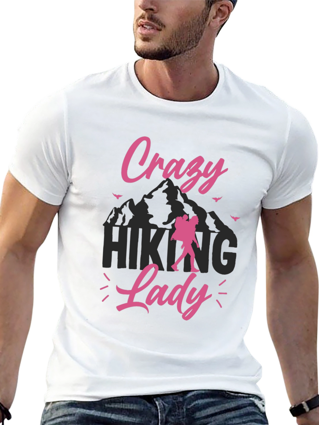 Crazy Hiking Lady Graphic Tee