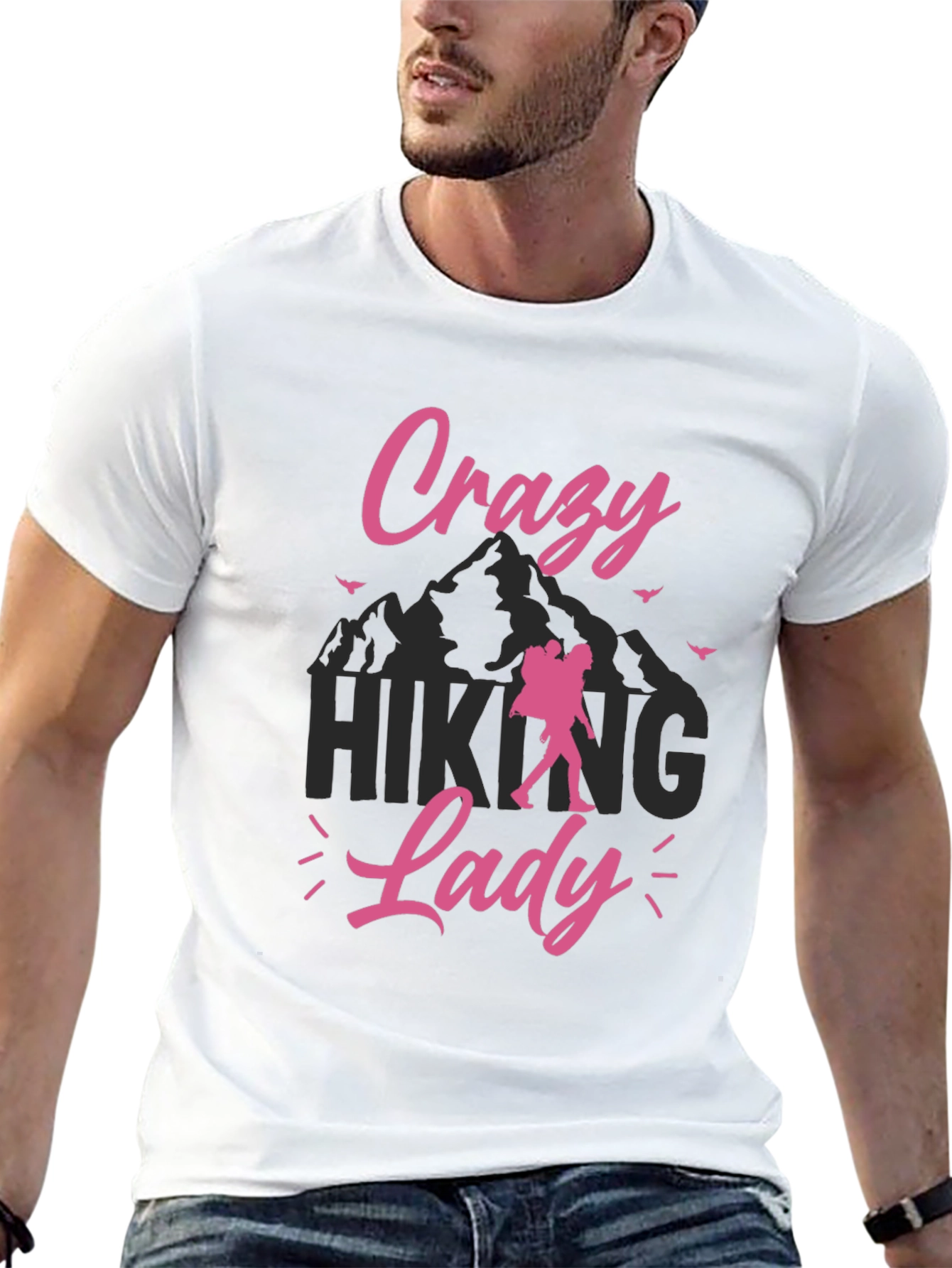 Crazy Hiking Lady Graphic Tee