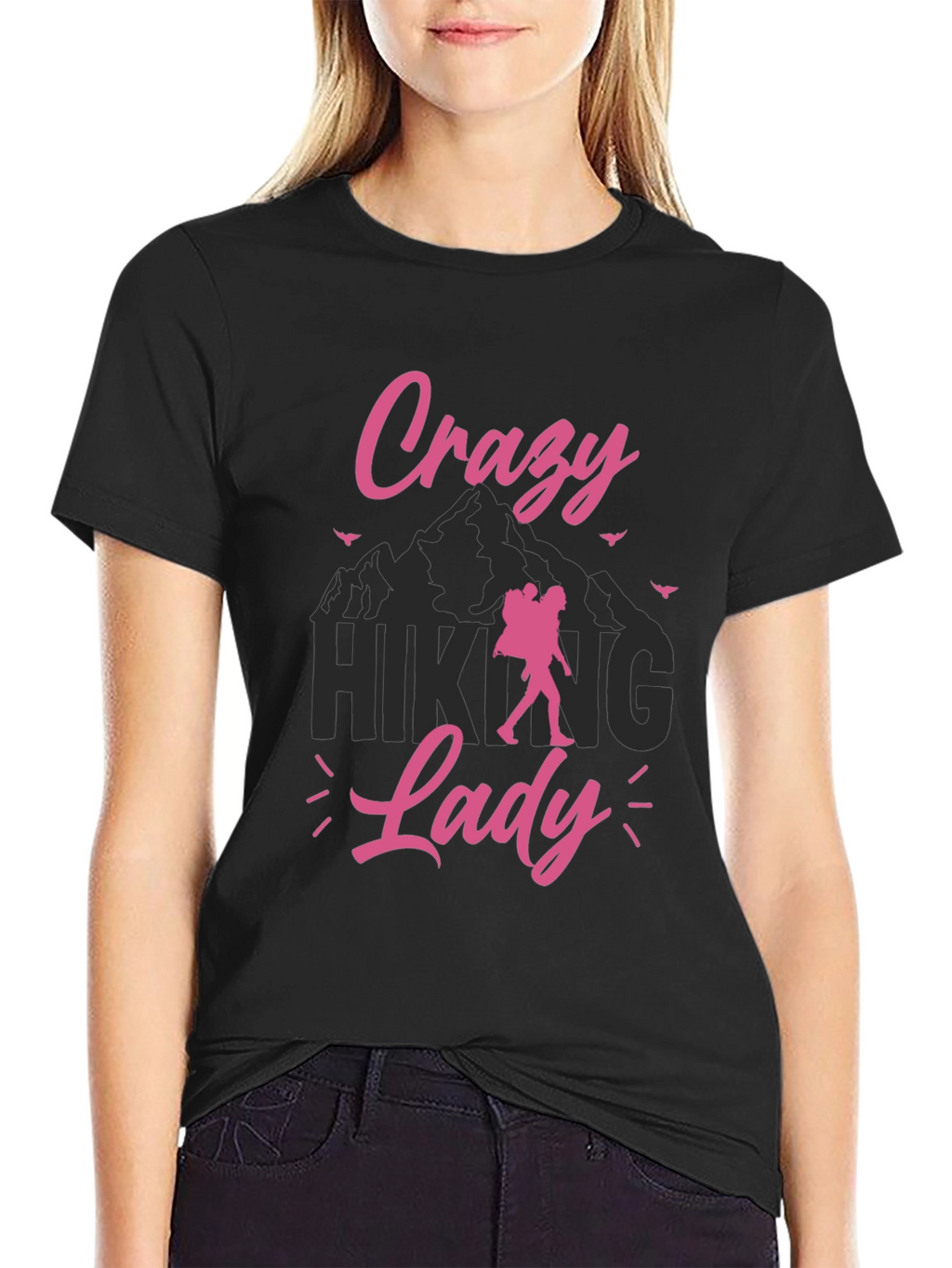 Crazy Hiking Lady Graphic Tee