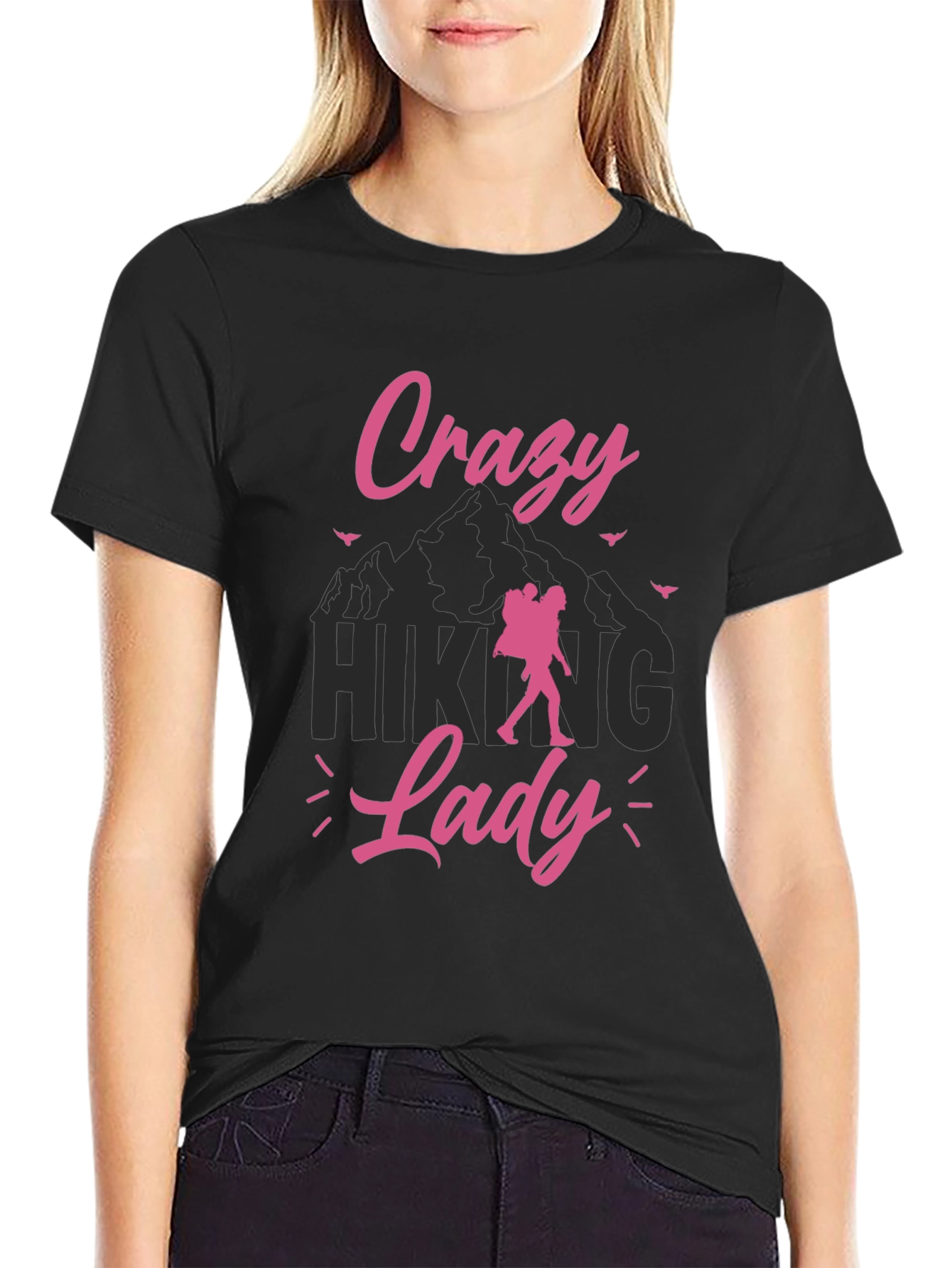 Crazy Hiking Lady Graphic Tee