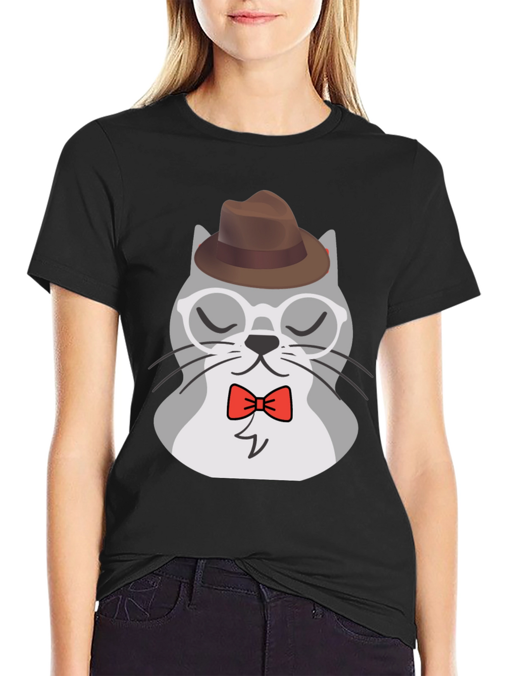 Hipster Cat T-Shirt - Cool Cartoon Graphic Tee