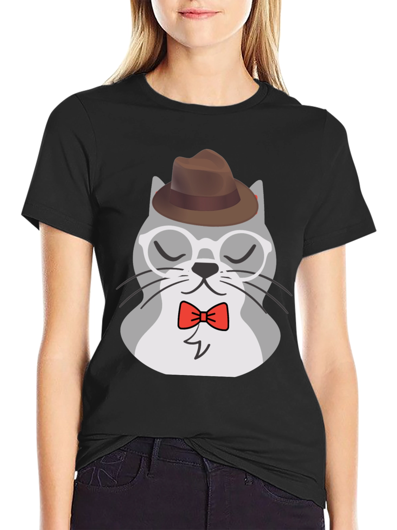 Hipster Cat T-Shirt - Cool Cartoon Graphic Tee