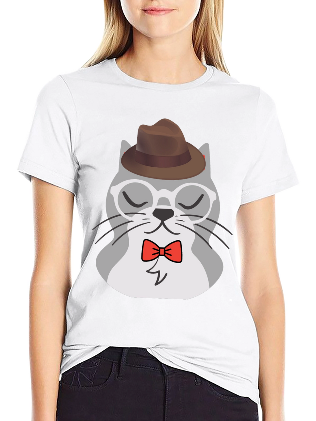 Hipster Cat T-Shirt - Cool Cartoon Graphic Tee