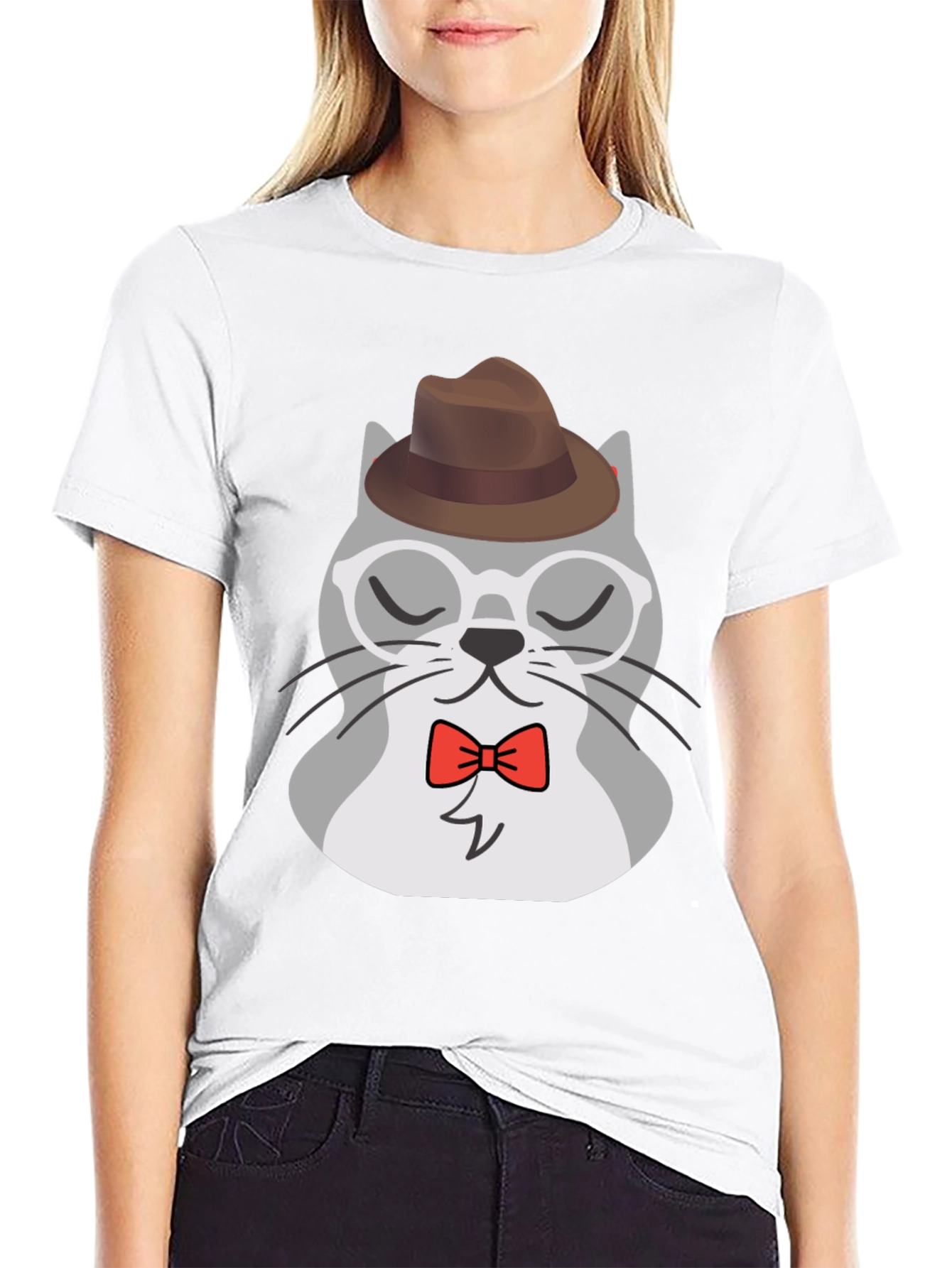 Hipster Cat T-Shirt - Cool Cartoon Graphic Tee