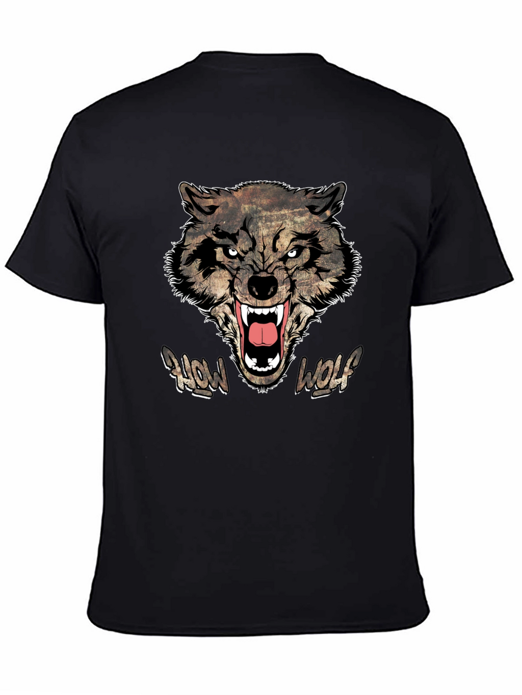 Howl Wolf Graphic Print Mens Black T-Shirt