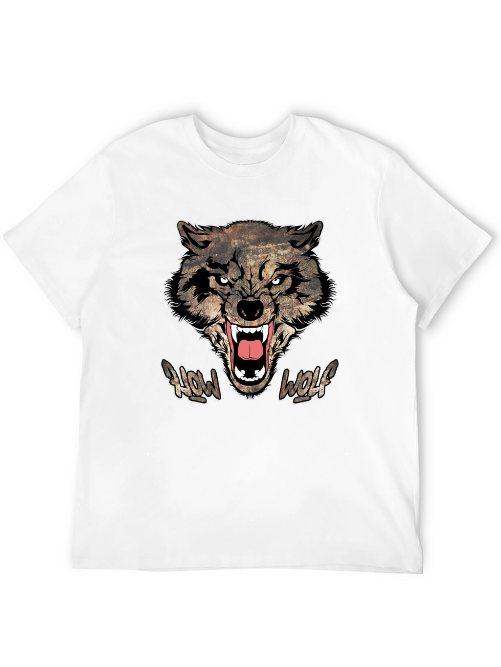 Howl Wolf Graphic Print Mens Black T-Shirt